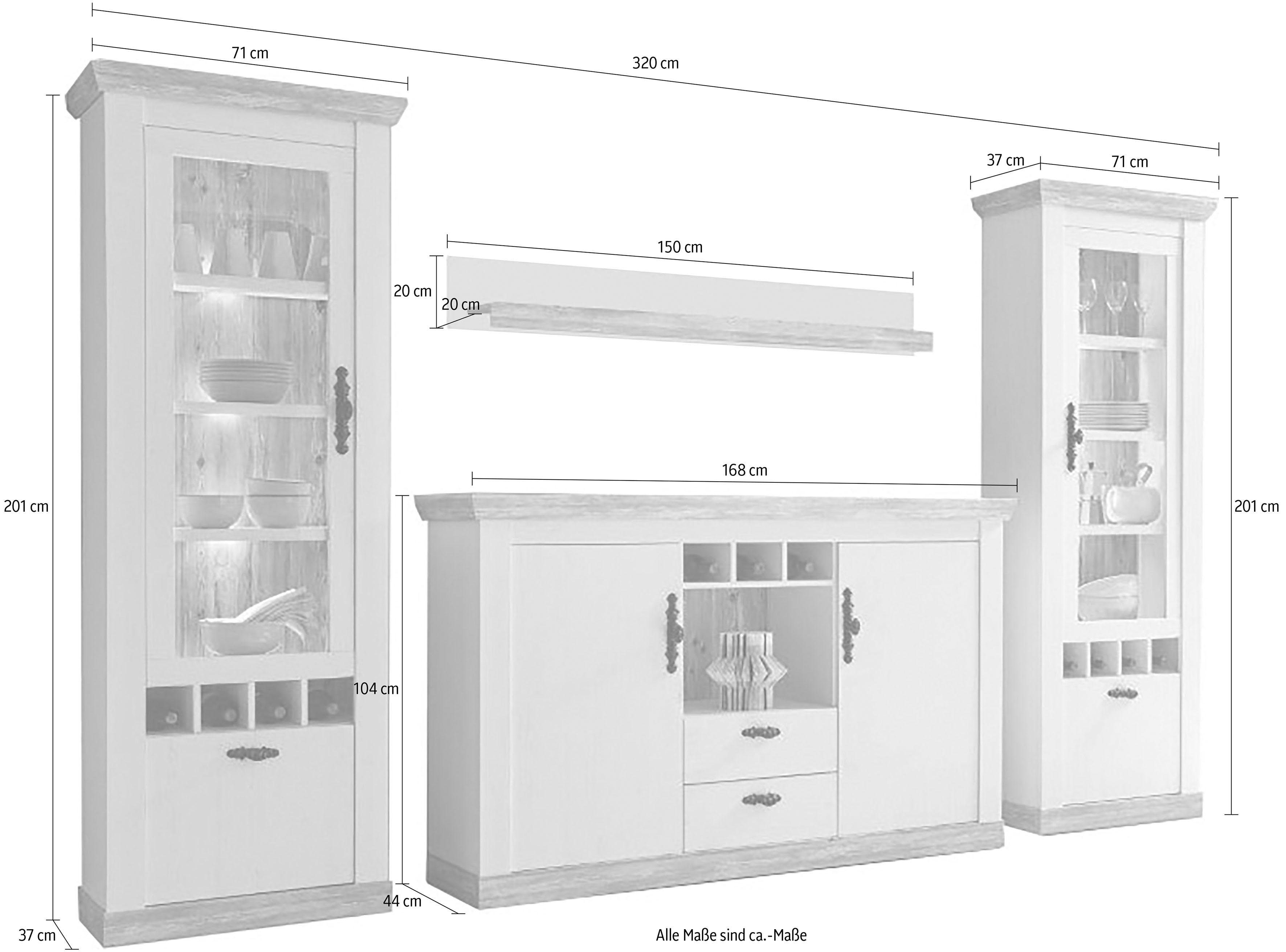 Home affaire Wohnwand Florenz, (Set, 4-St)