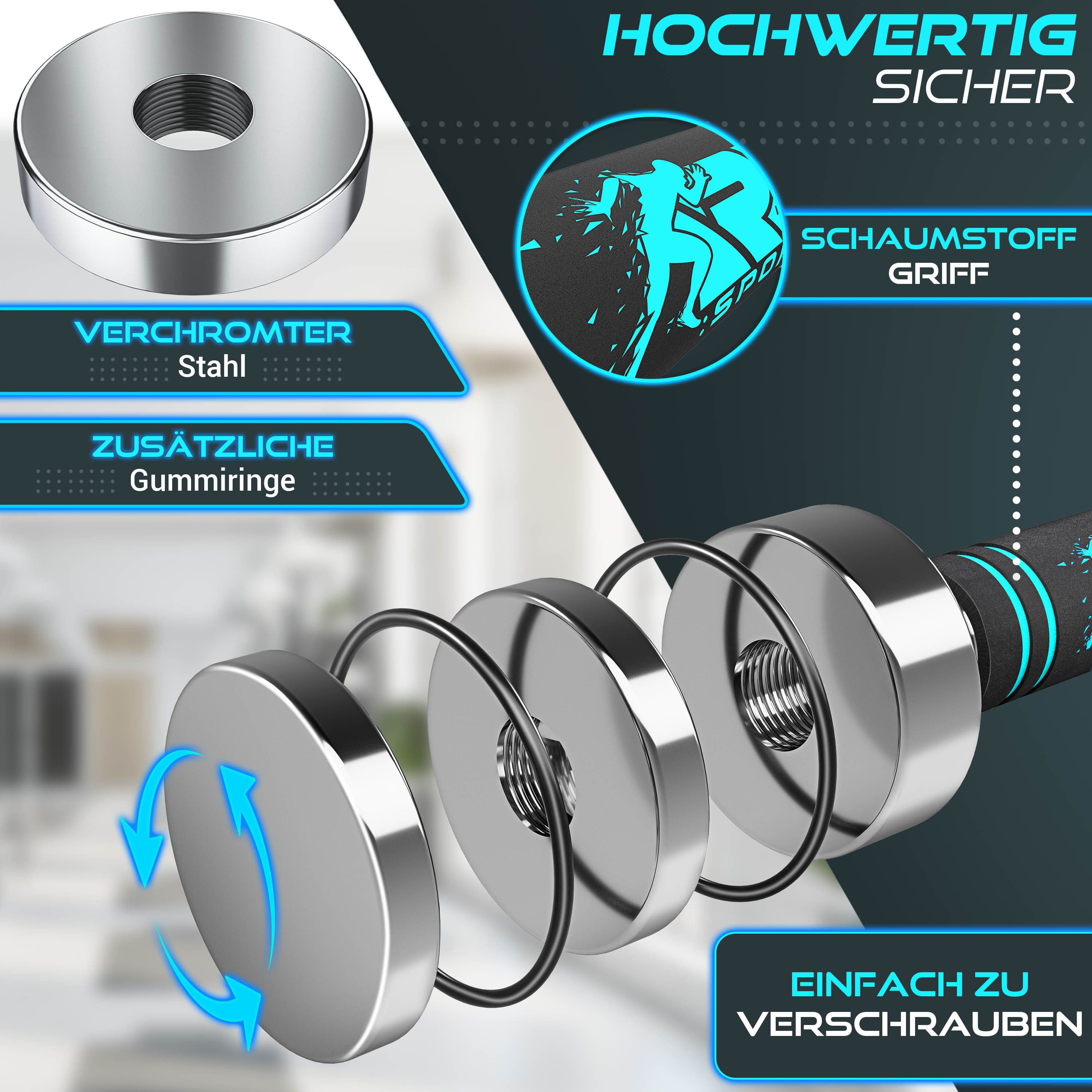 RE:SPORT Hantel RE:SPORT® 2er Hanteln Set aus massivem Stahl 2,5/5/7,5/10 kg, Hantel, (Kurzhanteln Home Gym, Krafttraining & Muskelaufbau, Fitness Kurzhantel mit Gewichten & Schaumstoffgriff), 2er Hanteln Set aus Stahl 2,5/5/7,5/10 kg Hantel
