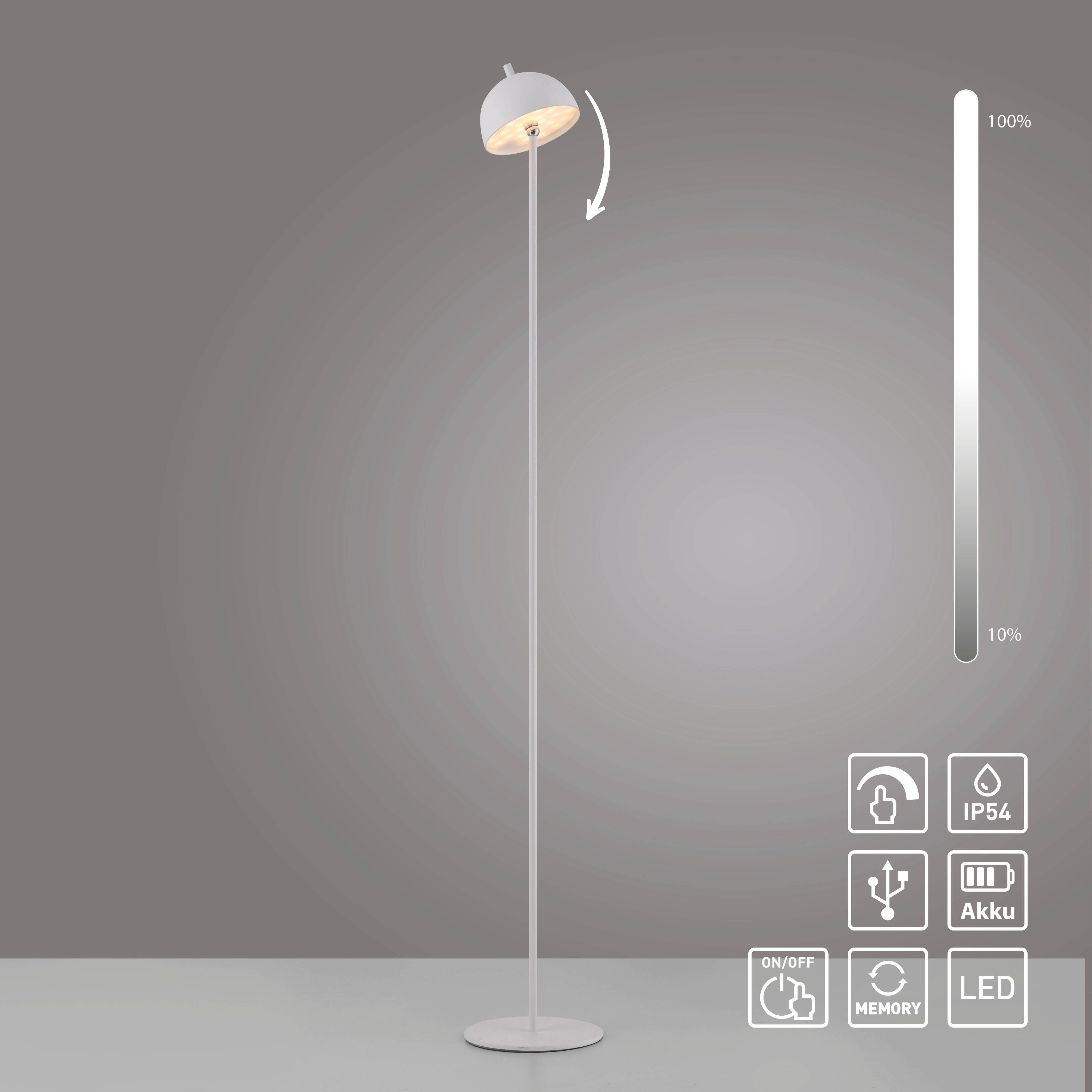 SCHÖNER WOHNEN-Kollektion LED Stehlampe BELLIS, USB-Ladefunktion, LED fest integriert, Warmweiß, SCHÖNER WOHNEN Kollektion, Touchdimmer, Memoryfunktion, IP54, A – Bild 5 von 5