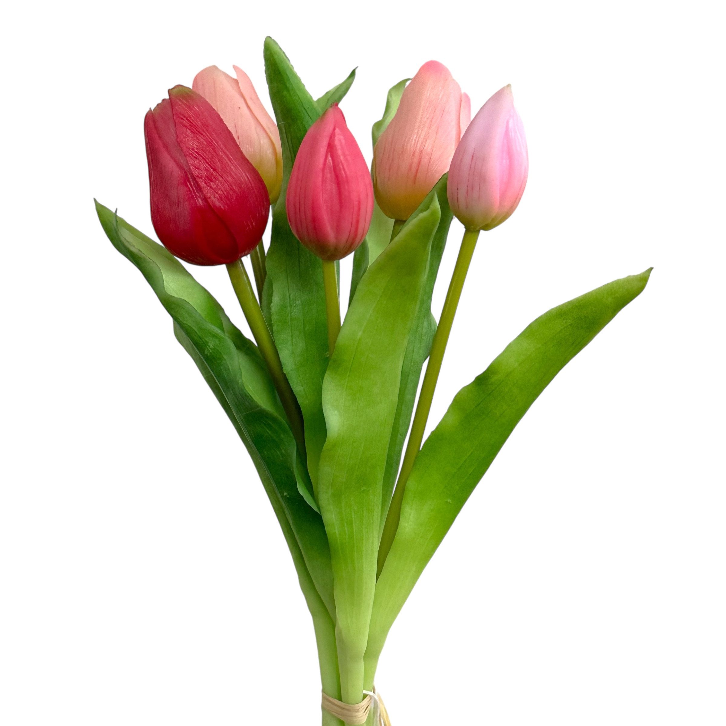 Kunsttulpe Künstlicher Tulpenbund mit 5 Tulpen, 30cm Kunstblume Frühling, Gasper, Höhe 30.00 cm