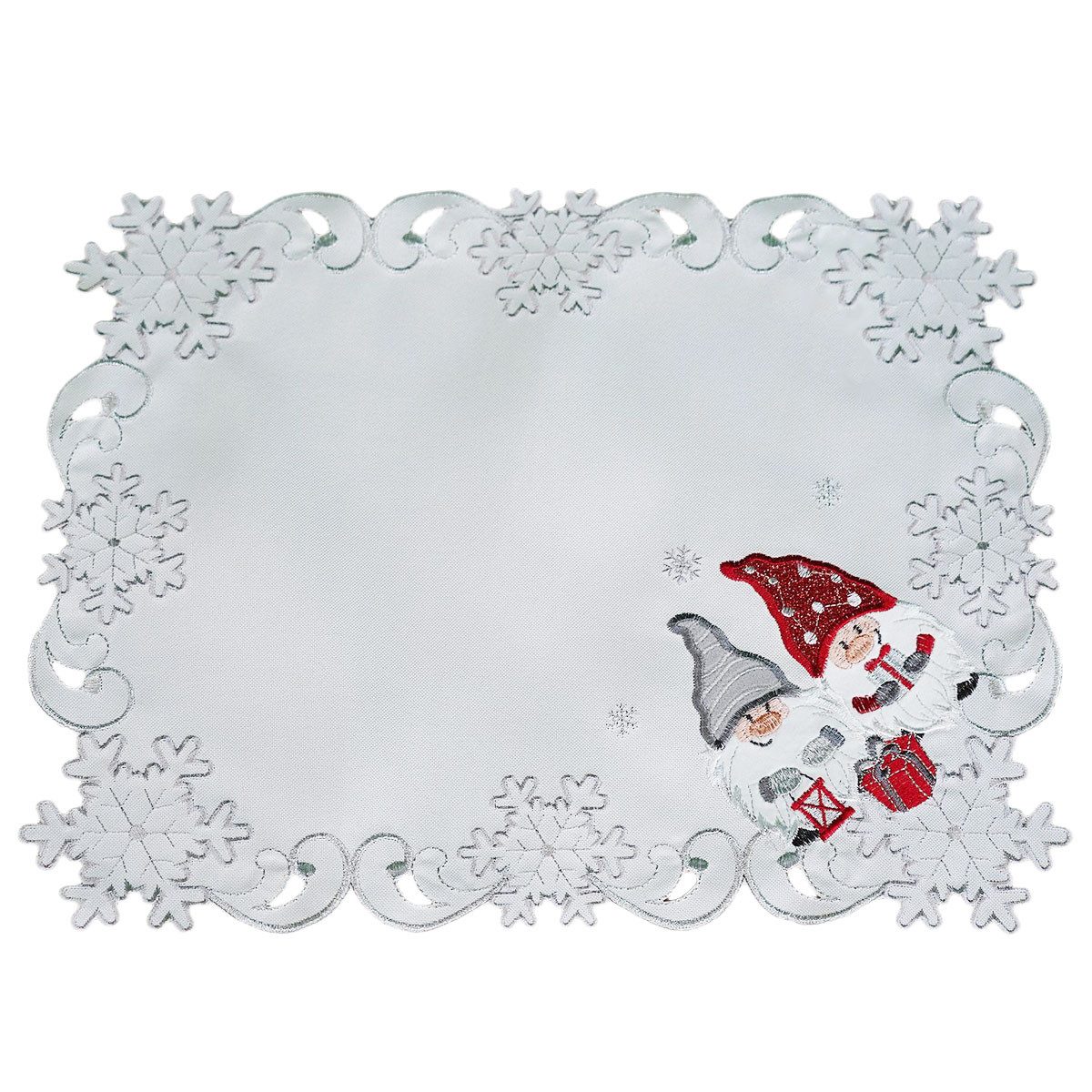 texpot Tischdecke Tischläufer Stickerei Wichtel Winter Weihnachten (1-tlg)