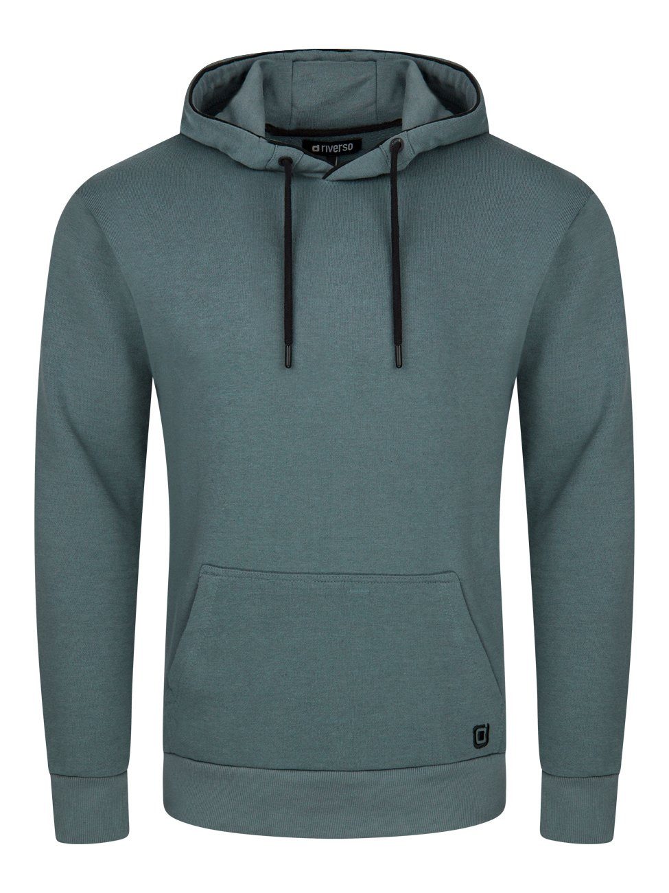 riverso Kapuzenpullover Herren Hoodie RIVEnno Regular Fit Longsleeve Sweatshirt mit Cross-Over-Kragen und Kängurutasche