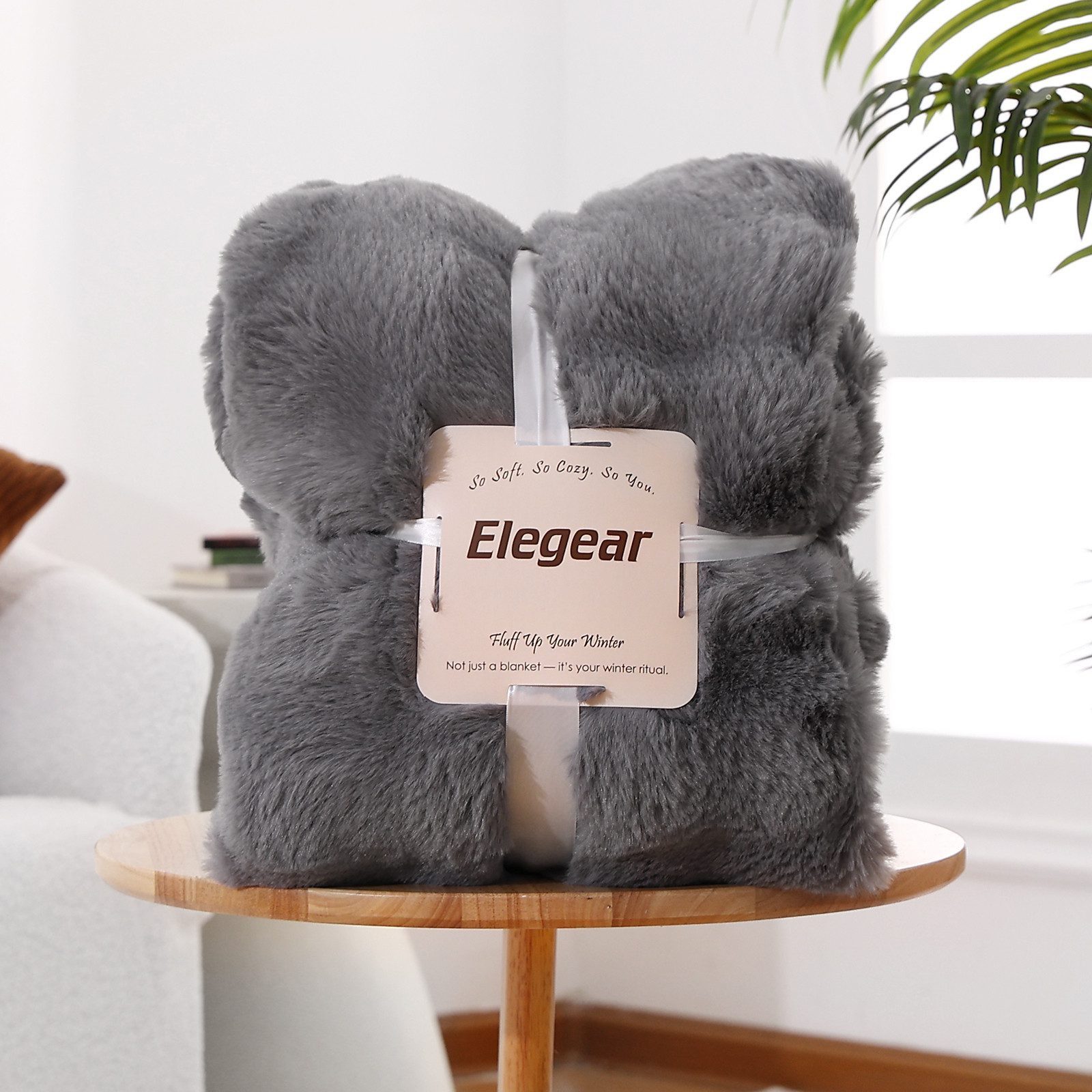 Wohndecke Kunstfelldecke Weiche Kuscheldecke Felloptik 150x200cm Kunstfell Decke, Elegear, Kuscheldecke Fell Bubble Decke Kaninchenfell Decke für Couch Bett Sofa