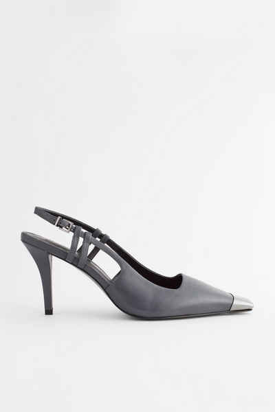 Next Premium Lederslingpumps mit Metall Slingpumps (1-tlg)