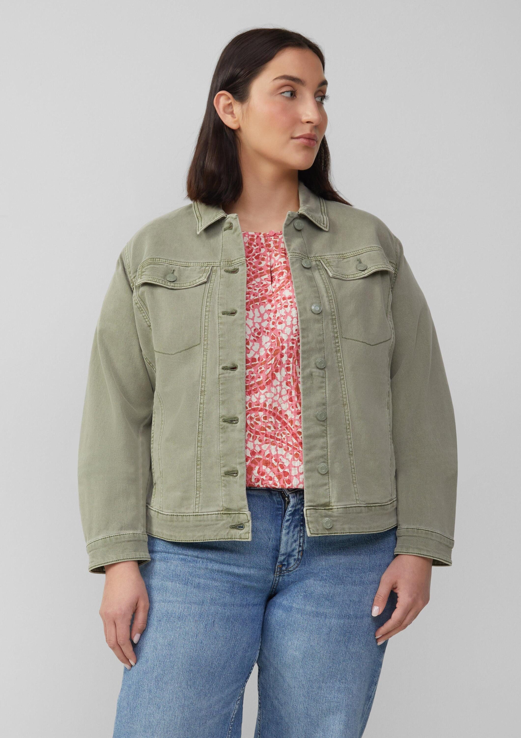 s.Oliver Funktionsjacke Indoor-Jacke Elastische Jeansjacke mit seitlichen Eingrifftaschen