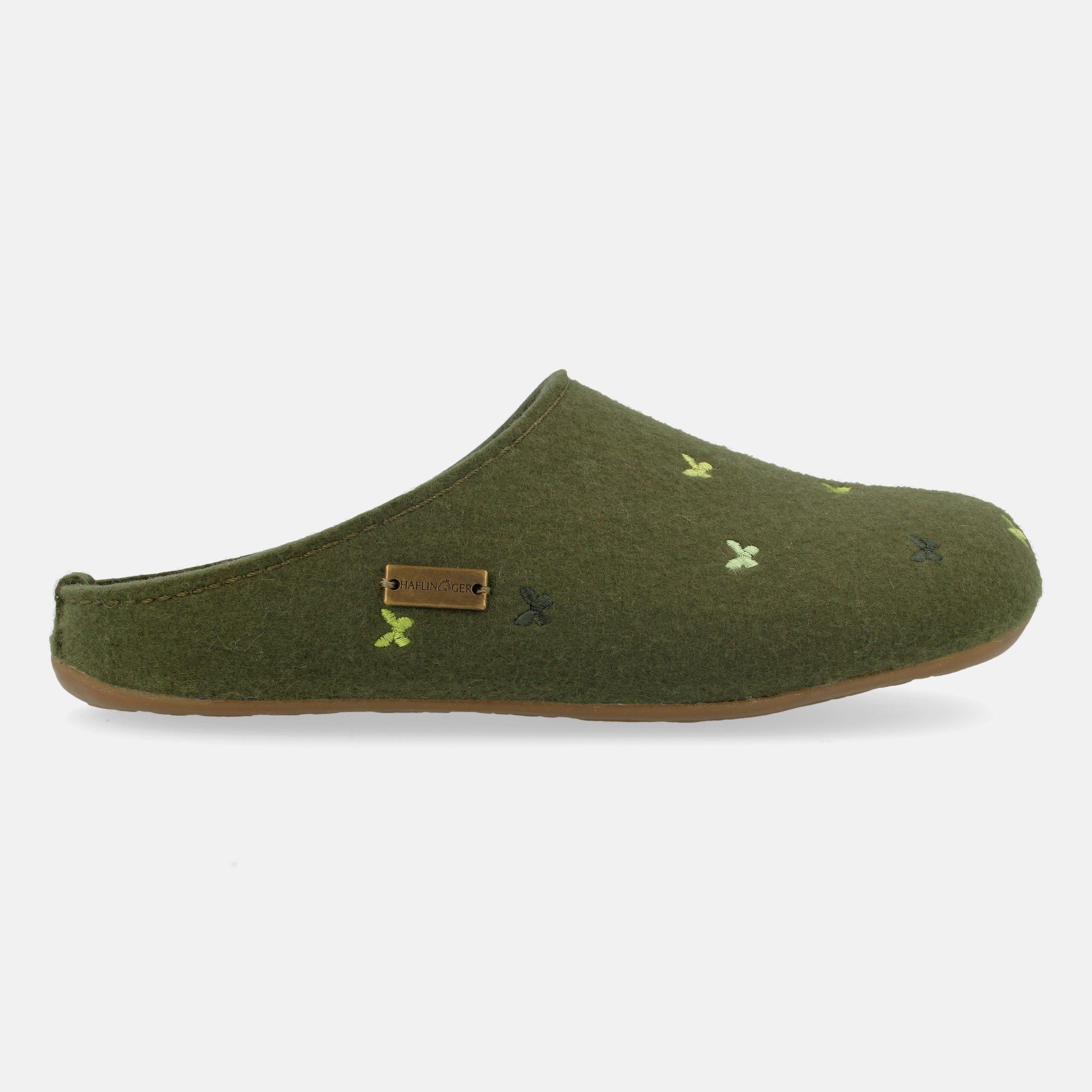 Farfalline Filzpantofffeln mit Applikation Schmetterlingsmotiv Hausschuh