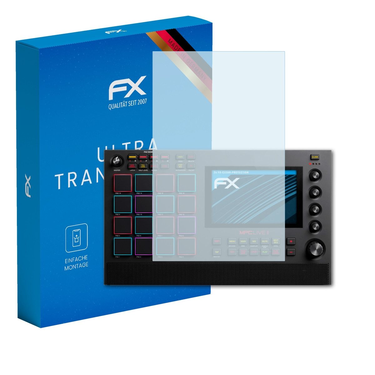 atFoliX Schutzfolie Displayschutz für Akai MPC Live II, (2 Folien), Ultraklar und hartbeschichtet