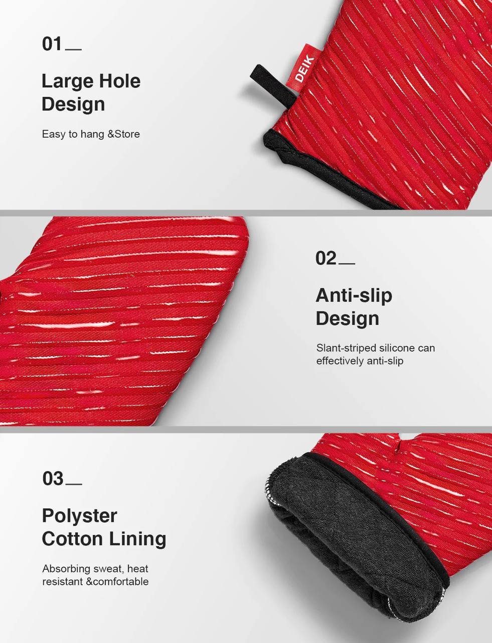 DEIK Topfhandschuhe, (4er Set, Rutschfestes Silikon günstig online kaufen