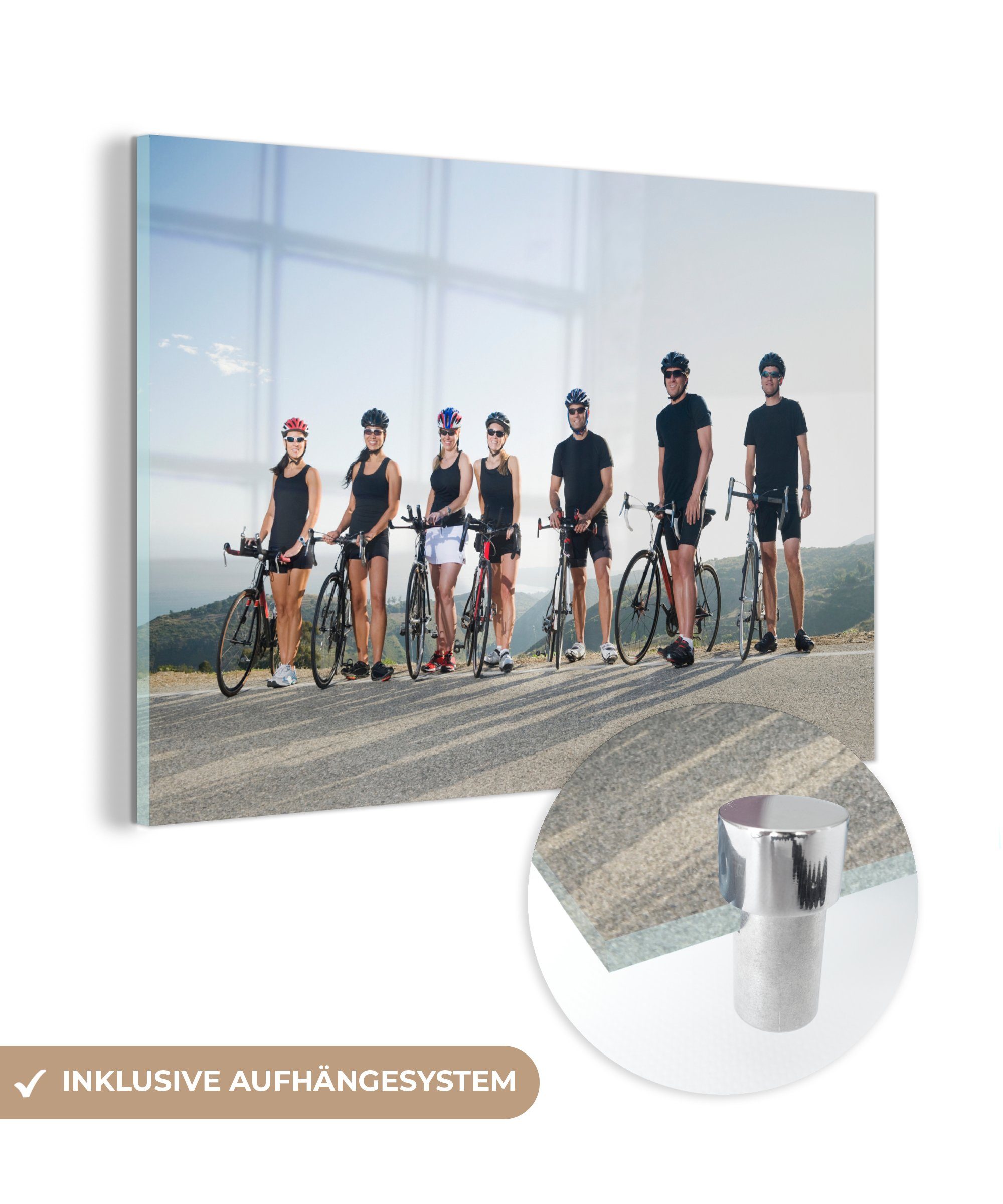 MuchoWow Acrylglasbild Fahrräder - Radsport - Helm, (1 St), Acrylglasbilder Wohnzimmer & Schlafzimmer