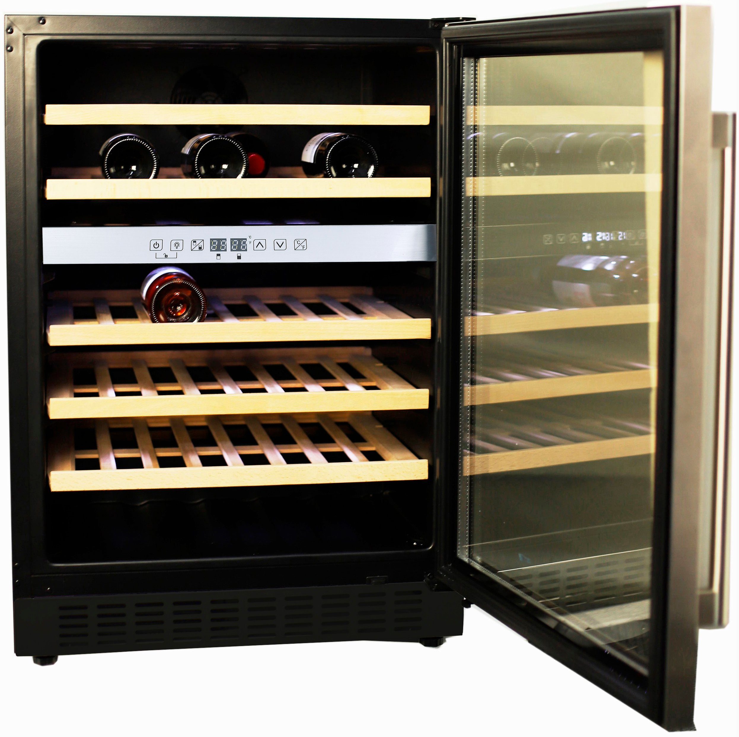 Hanseatic Weinkühlschrank HWC46ECIA, für 46 Standardflaschen á 0,75l,mit 5 Flaschenborden