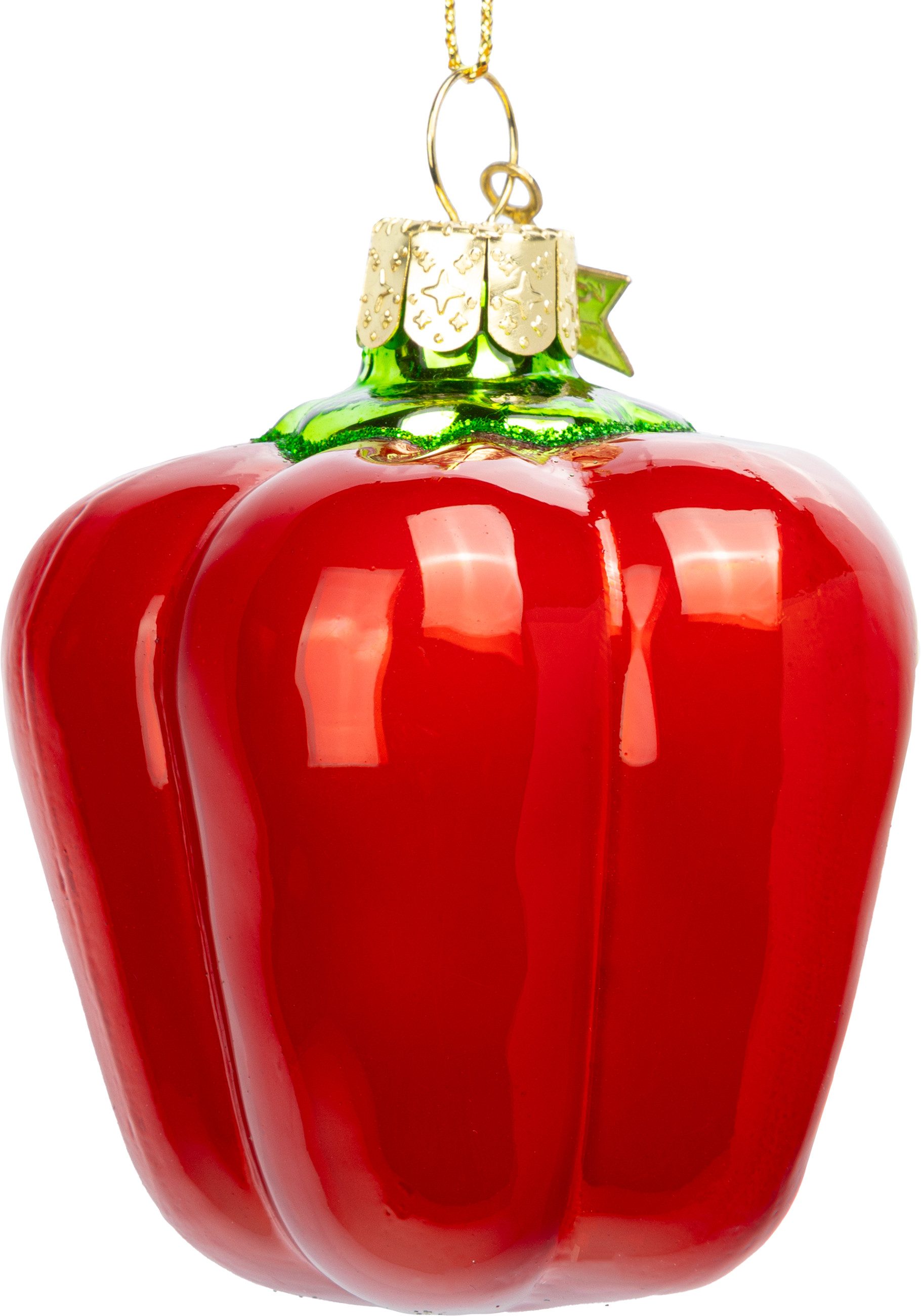 Christbaumschmuck BS574 Rote Paprika Glas Ornament Weihnachtsbaum Anhänger
