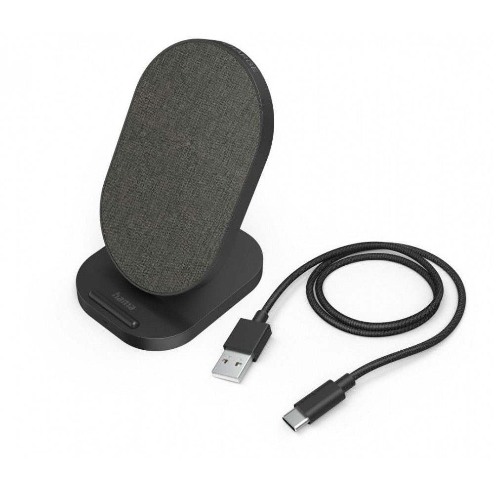 Hama Wireless Charger QI-FC10S-Fabric schwarz, Ladegerät. Handy-Netzteile