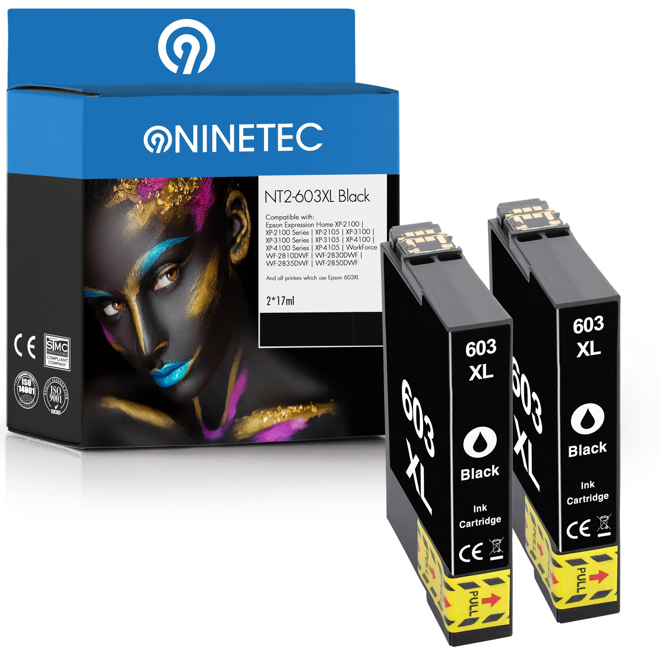 (C13T02W44010) 603XL ersetzt XL Epson 603 Tintenpatrone Black NINETEC