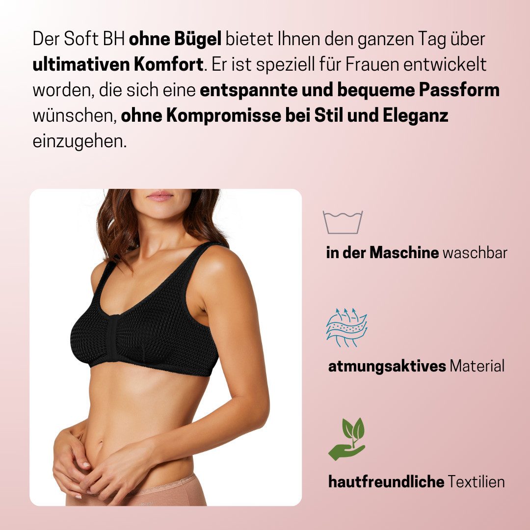 Medosan Entlastungs-BH Soft-BH ohne Bügel, mit Frontverschluss, verschiedene Farben – Bild 5 von 5
