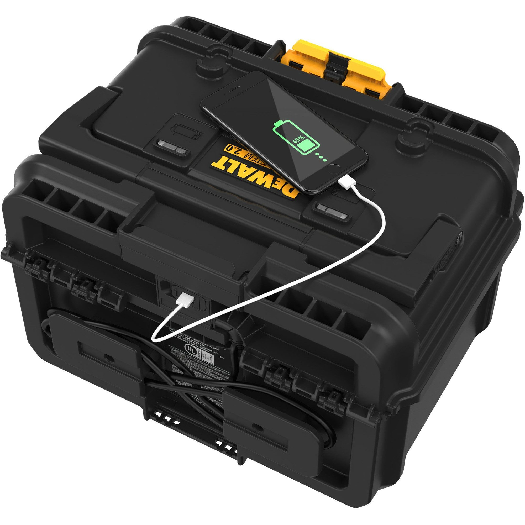 DeWalt DEWALT ToughSystem 2.0 Charger Box DWST83471, Werkzeug-Akku-Ladetechnik (Gleichzeitiges Laden von 2 18Volt XR / 54Volt FLEXVOLT Akkus)