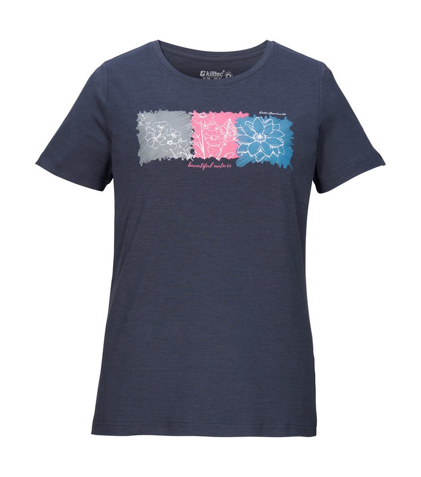 Killtec T-Shirt KOS 18 WMN TSHRT Leichtes, schnelltrocknendes Damen T-Shirt mit Stretch und Print
