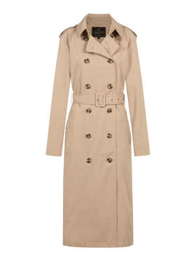 Herrlicher Trenchcoat Julina Coat 7644 N3154 Doppelreihig mit Fake Hornknöpfen, Gürtel mit Schnalle