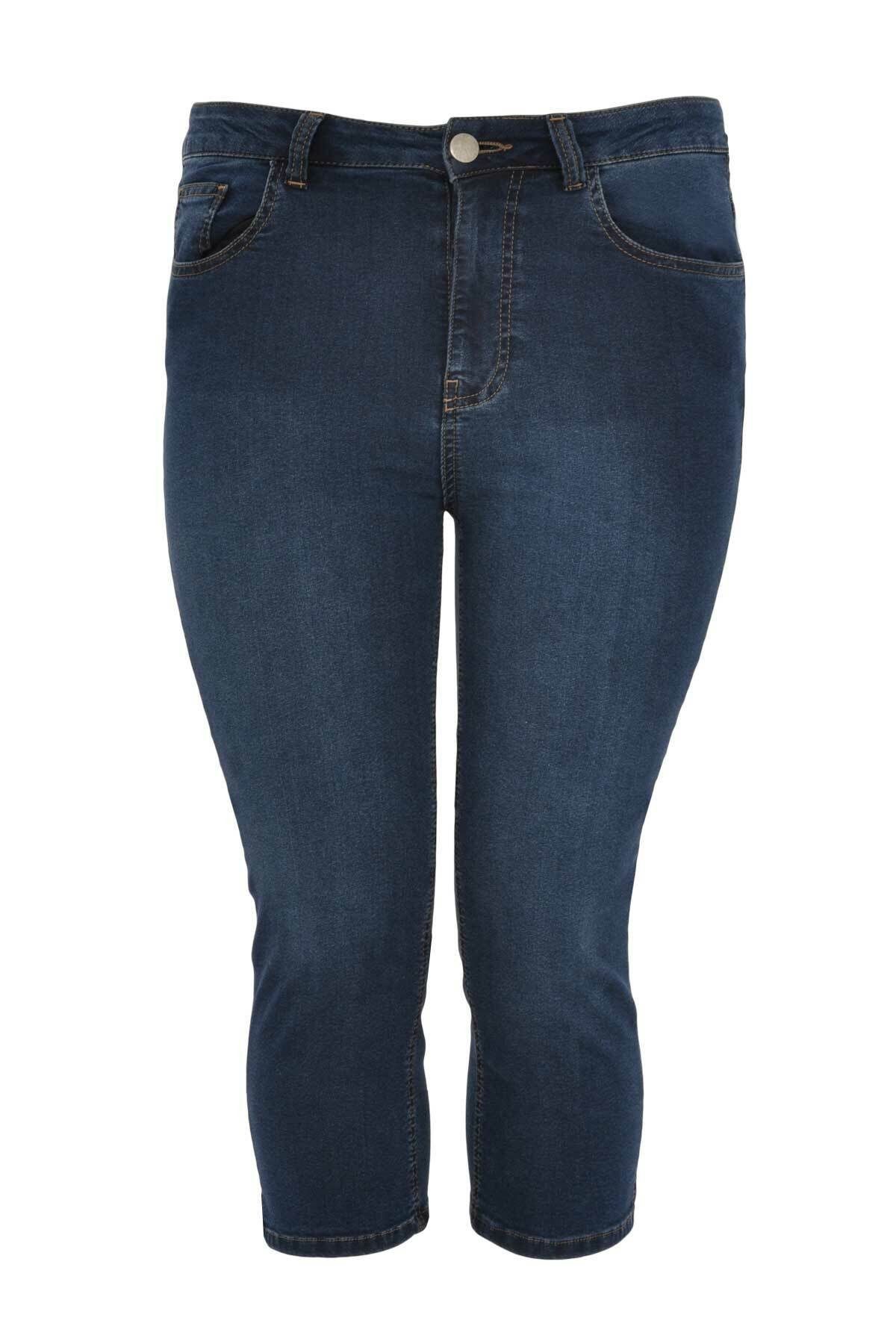 YOEK High-waist-Jeans Damen Caprijeans Große Größen