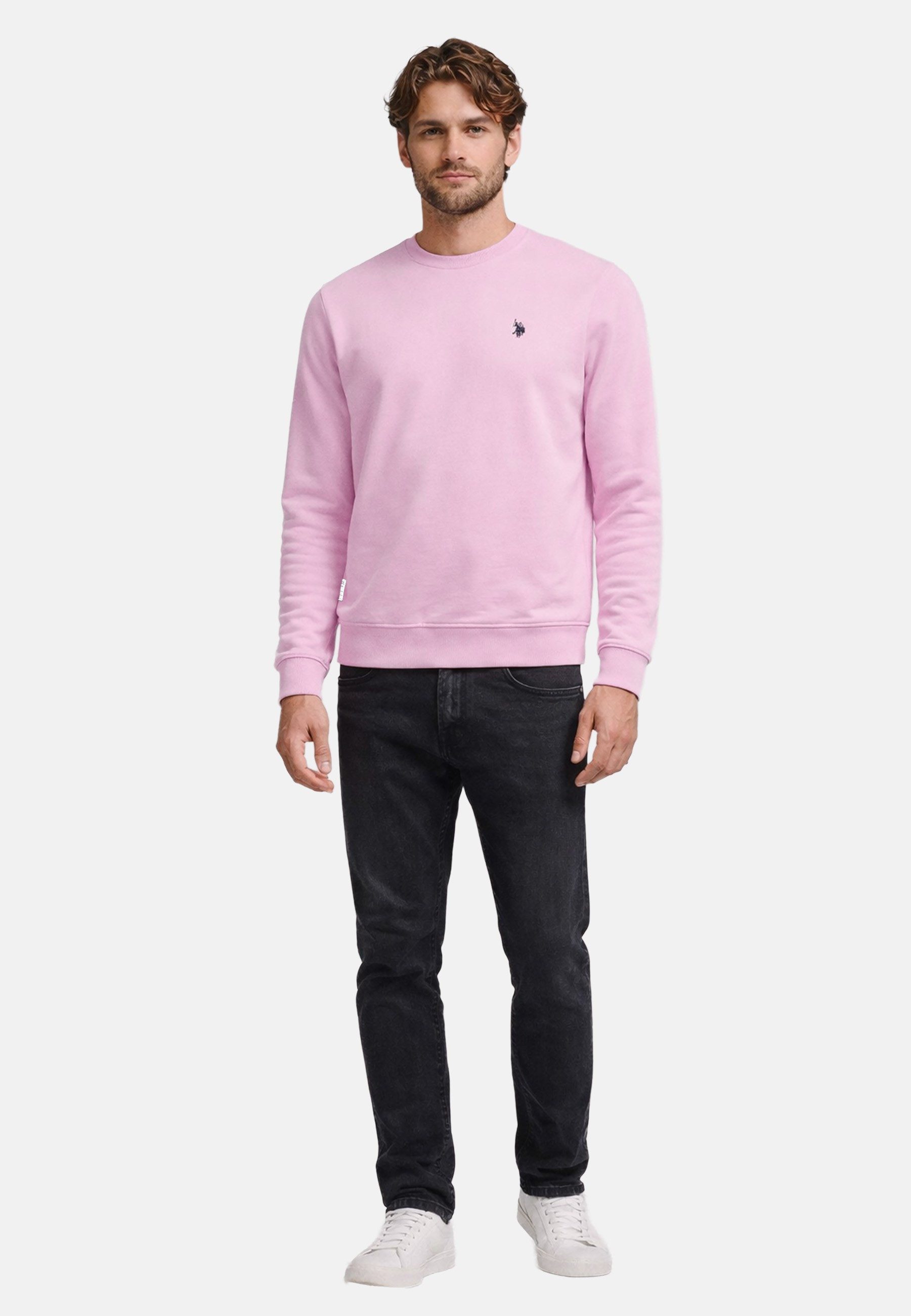 U.S. Polo Assn. Sweatshirt USRexx Herren Pullover mit Rundhalsausschnitt aus Baumwolle Klassisches Sweatshirt mit Rippbündchen und Logostickerei