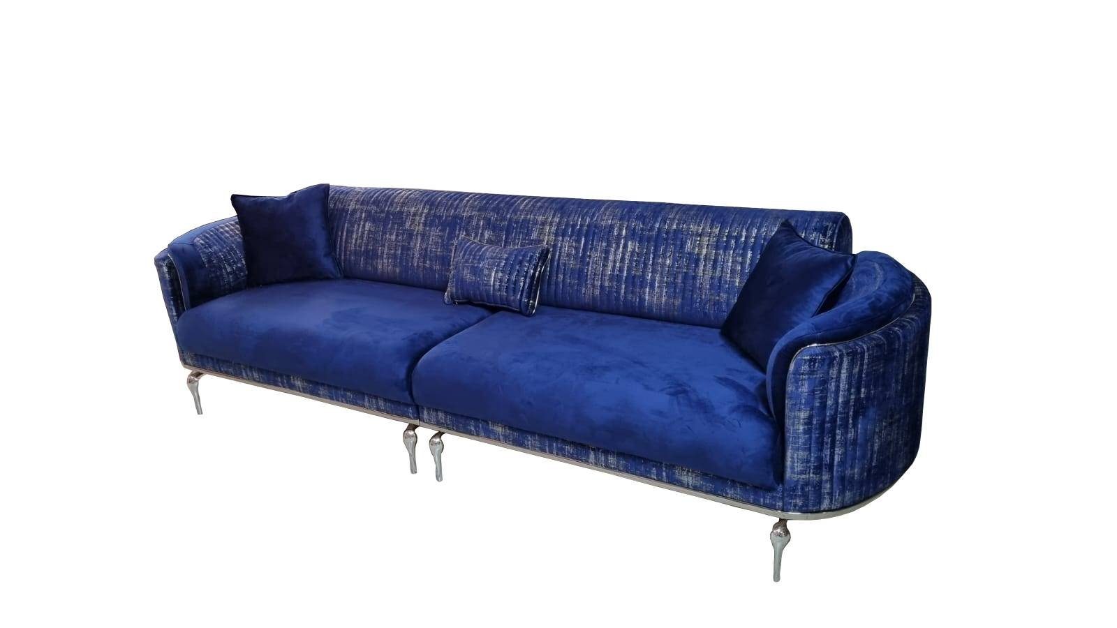 JVmoebel 3-Sitzer Luxus Sofa 3 Sitzer Wohnzimmer Blau Modernes reisitzer Möbel, Made in Europe