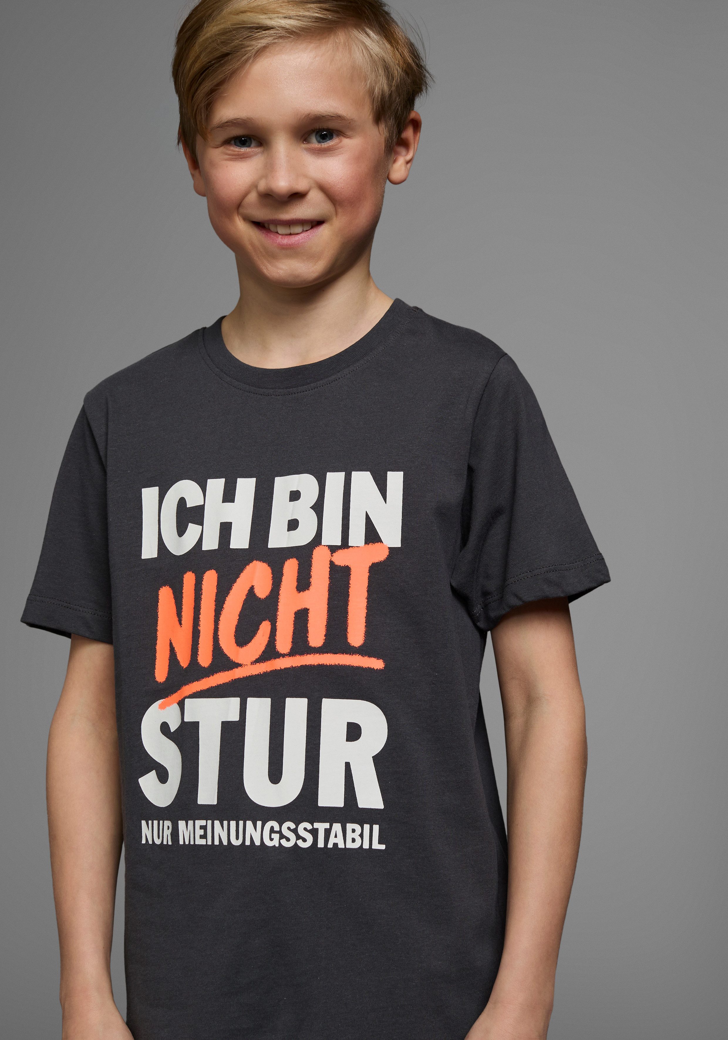 KIDSWORLD T-Shirt ICH BIN NICHT STUR Kurzarm, mit Rundhalsausschnitt, mit trendigem Aufdruck