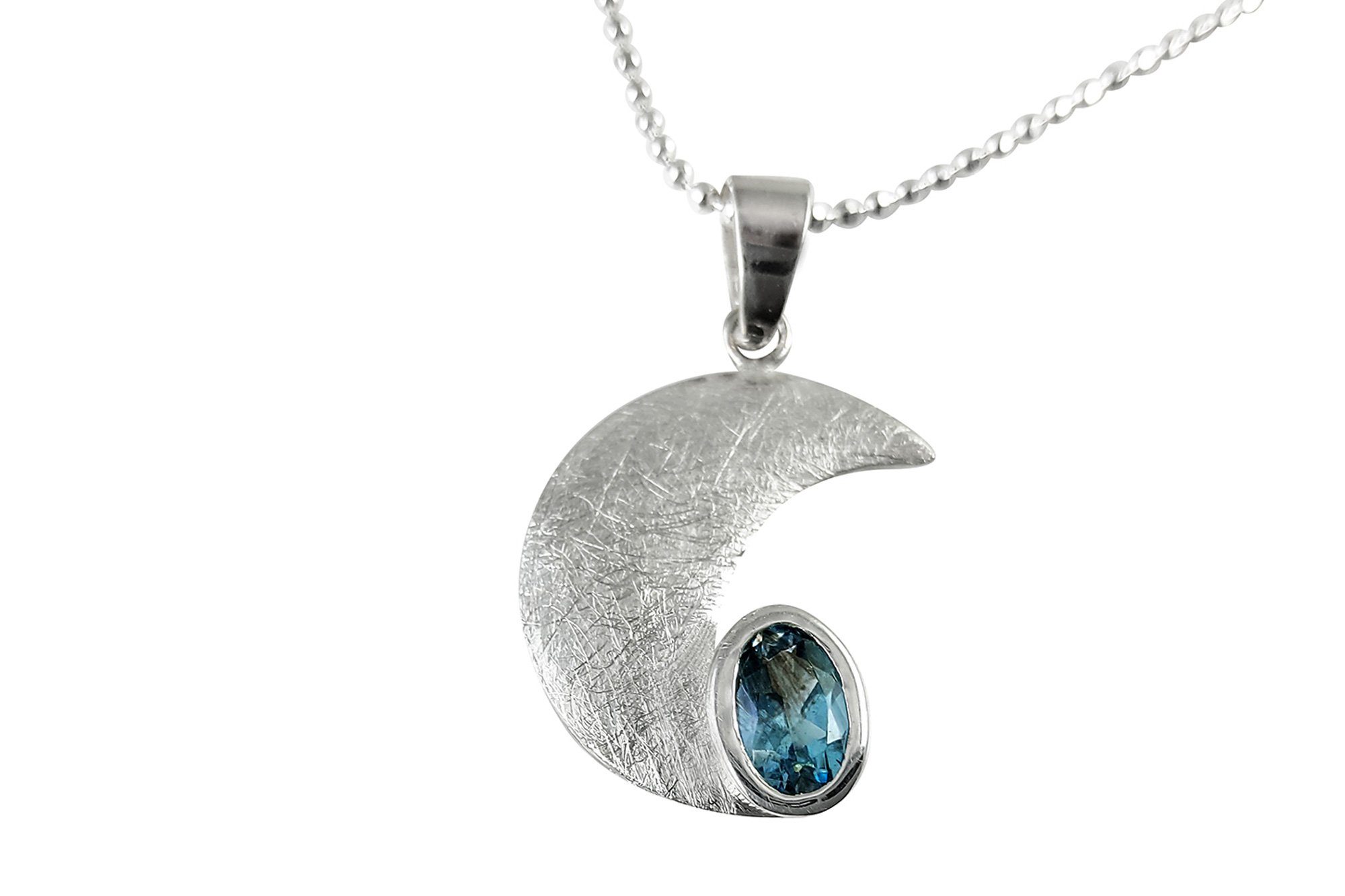 ALUNA Kettenanhänger Silber 925 Aquamarin Anhänger facettiert (inklusive Sc günstig online kaufen