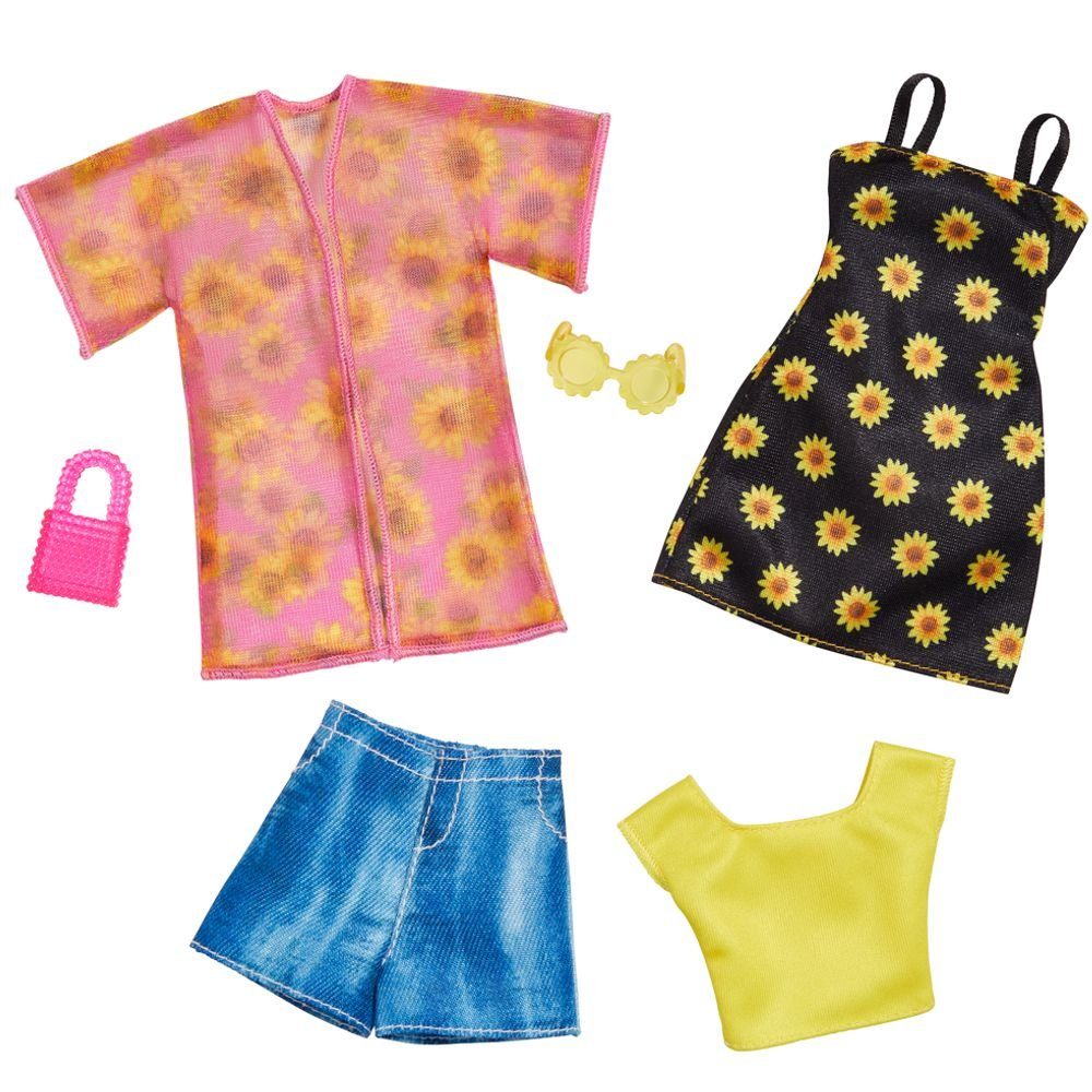 Barbie Puppenkleidung Sunflower 2 Garderoben Set Barbie Mattel Puppen-Kleid günstig online kaufen