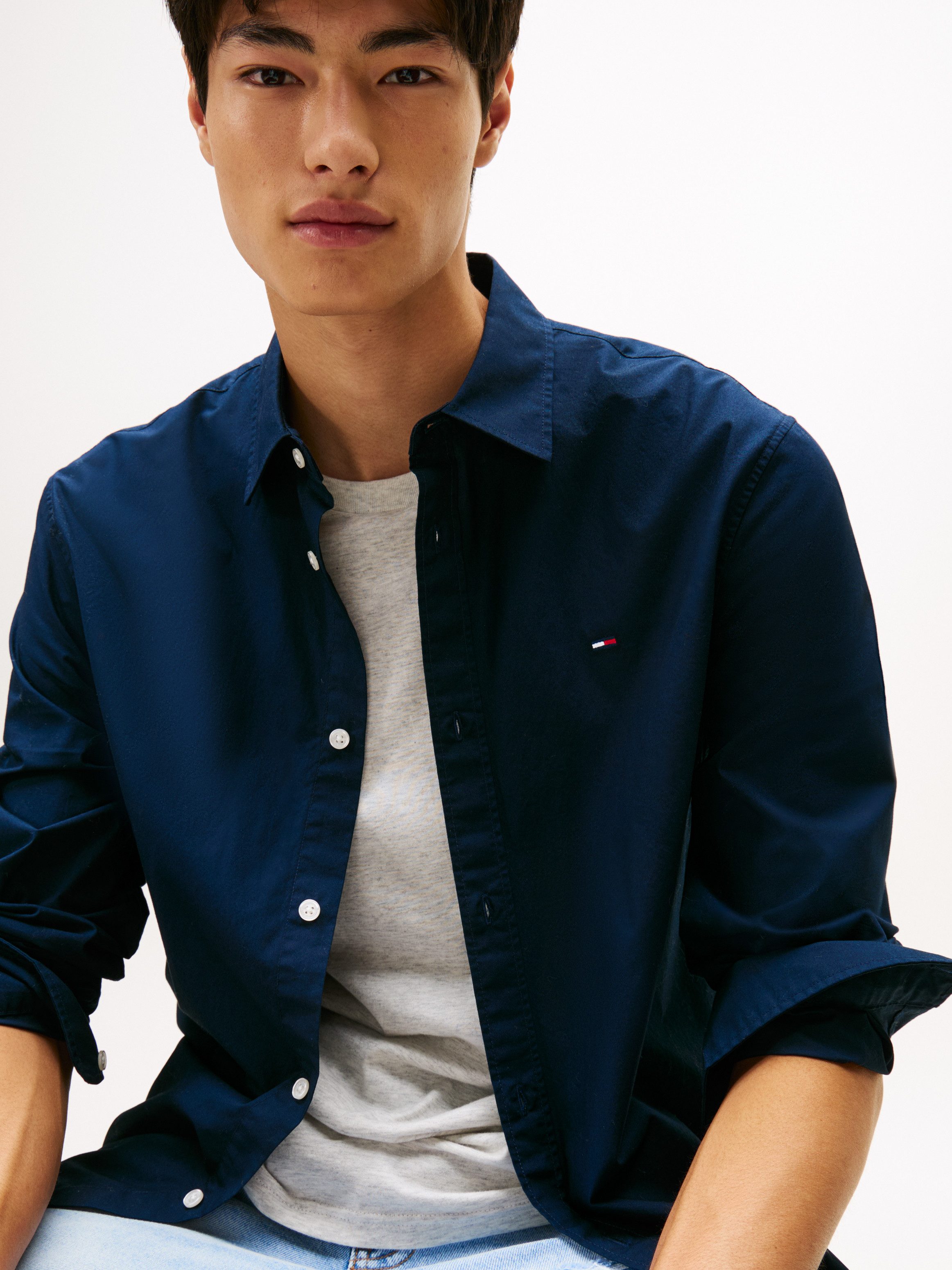 Tommy Jeans Langarmhemd TJM POPLIN Regular fit, Kentkragen günstig online kaufen