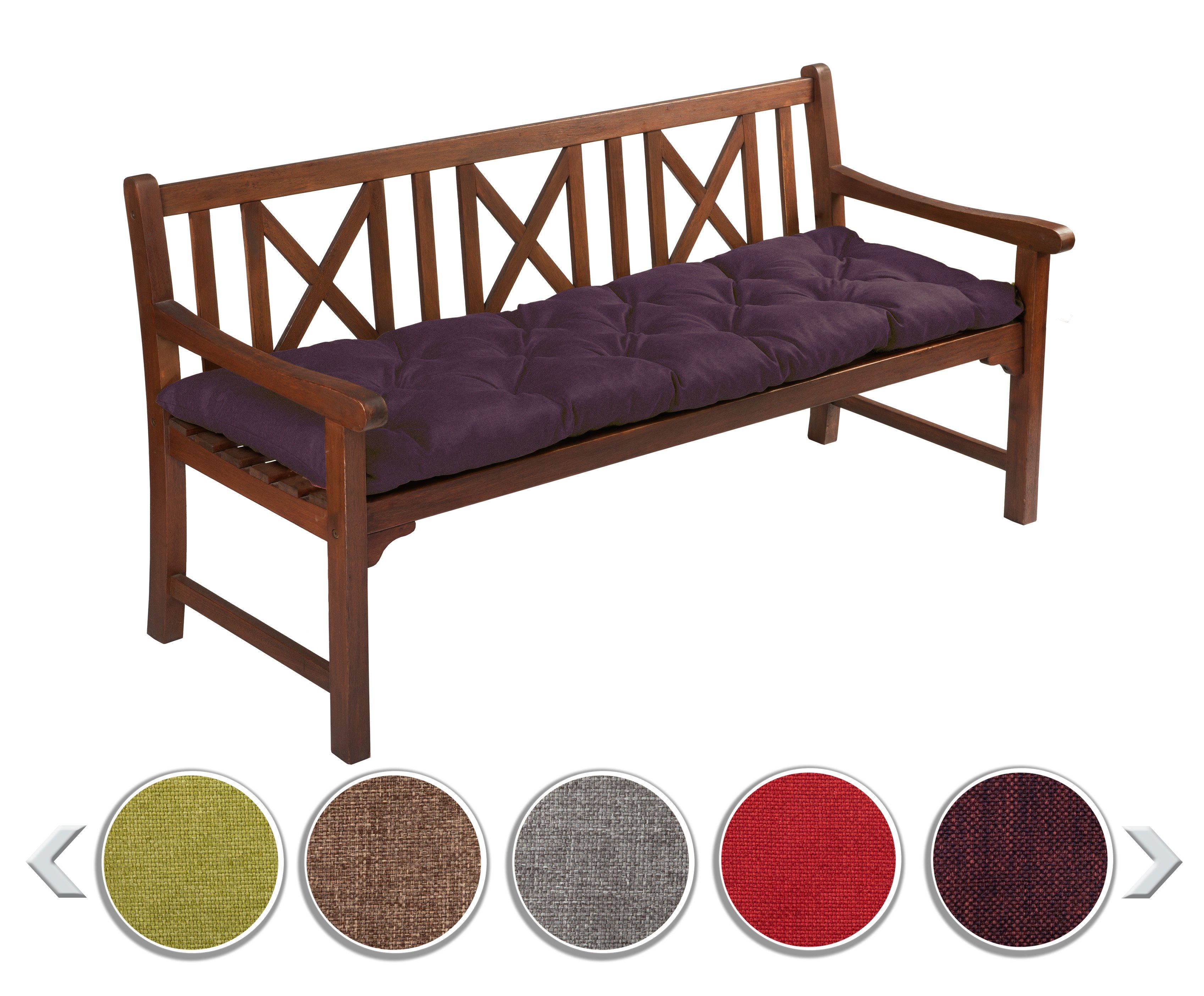 sunnypillow Bankauflage Bankauflage Stuhlkissen viele Farben und Größen zur Auswahl, 110 x 50 cm violett