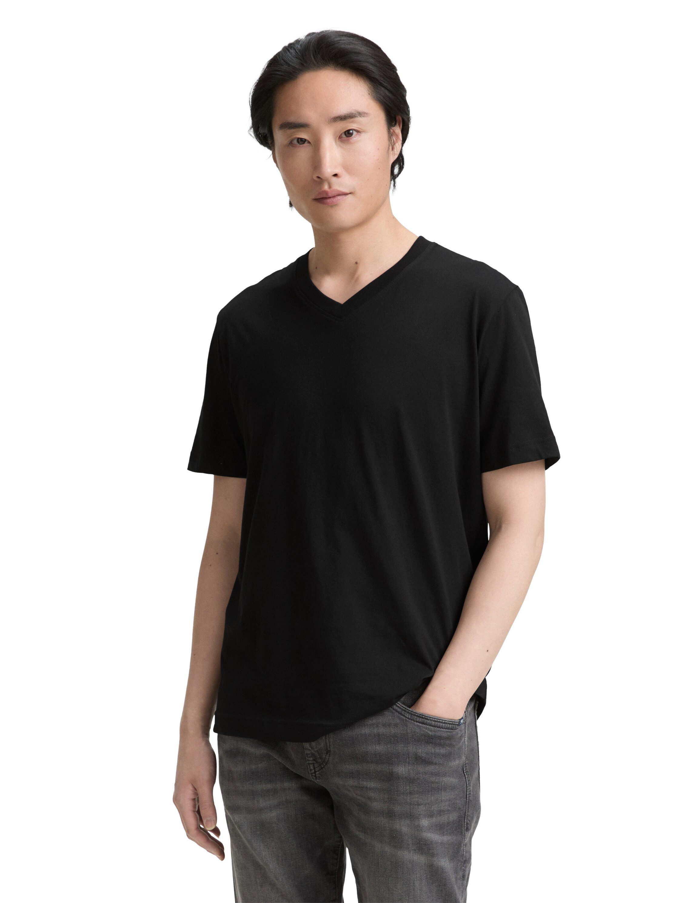 TOM TAILOR T-Shirt (Packung, 2-tlg) mit V-Ausschnitt, Doppelpack günstig online kaufen