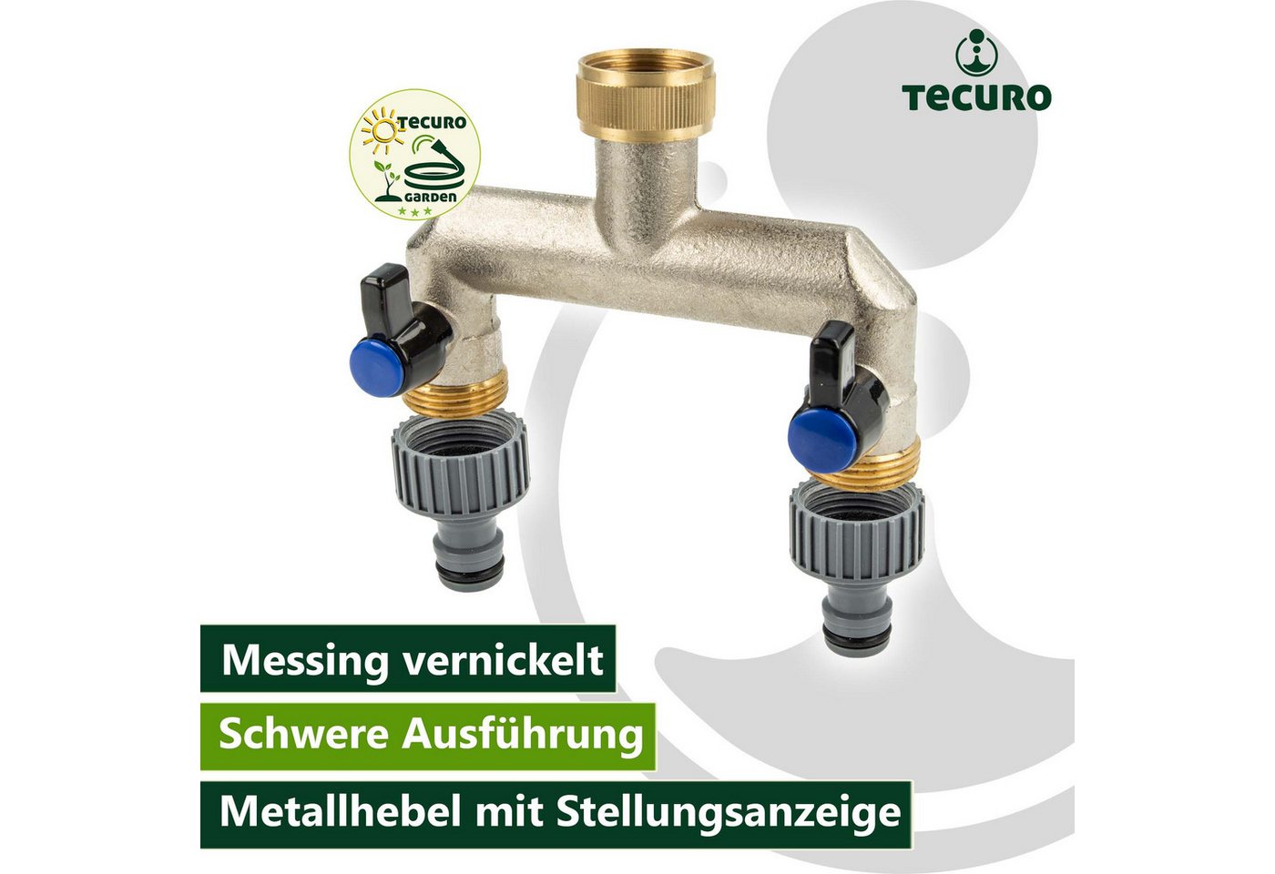 Thumbnail - tecuro Bewässerungssystem 2-Wege Verteilerstück 3/4 Zoll (DN 15) mit Steckkupplung