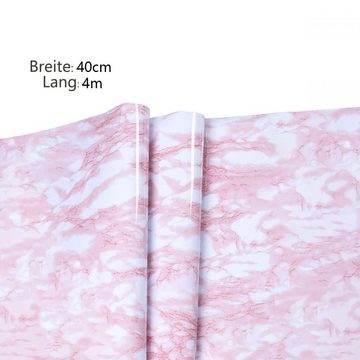 Lubgitsr Wandpaneel Rosa Klebefolie Marmor Folie 40cmx1m Abziehen und Aufkleben Tapete