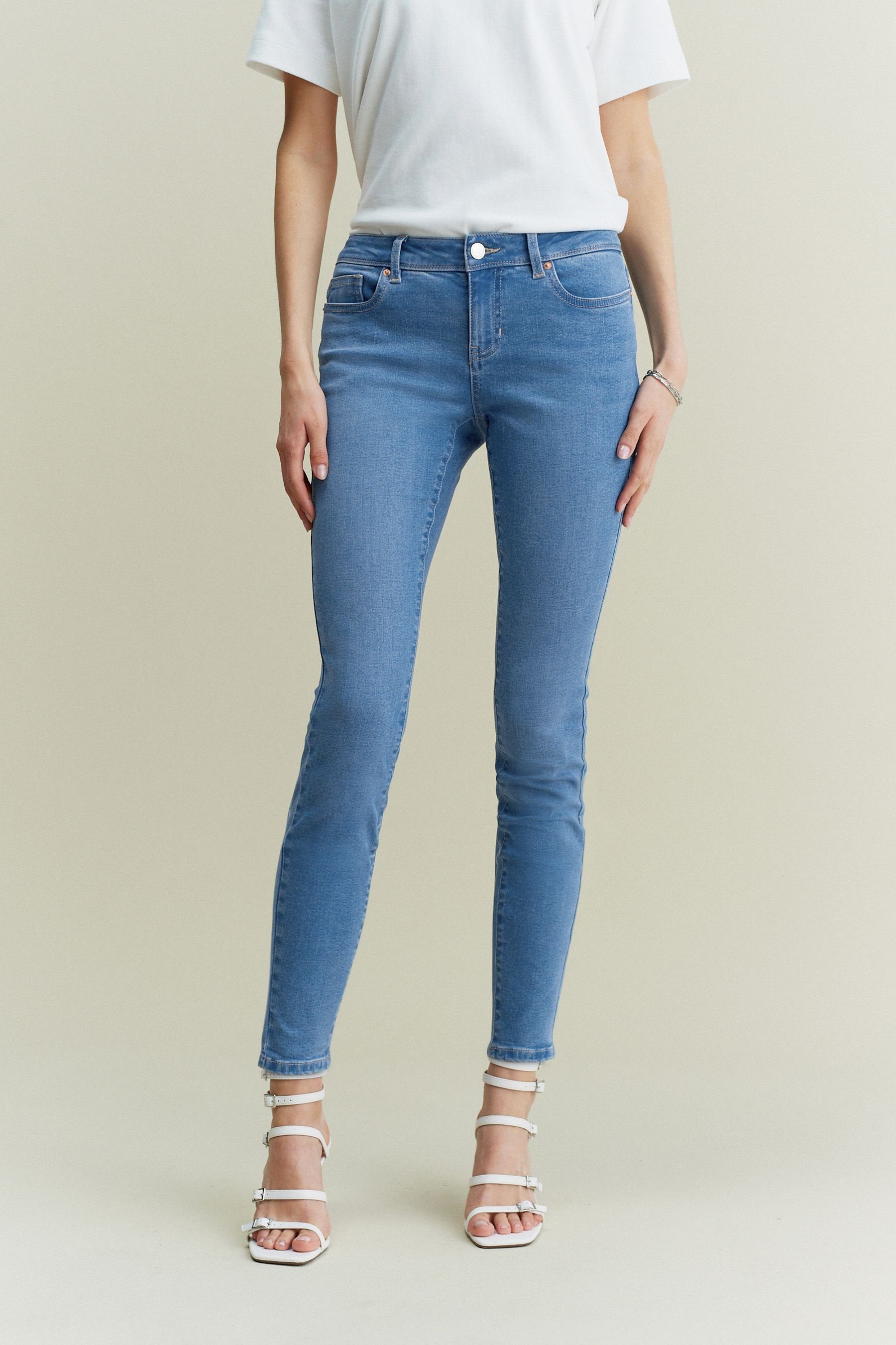 Next Skinny-fit-Jeans Blue Mid Jeans Rise Low Skinny (1-tlg)