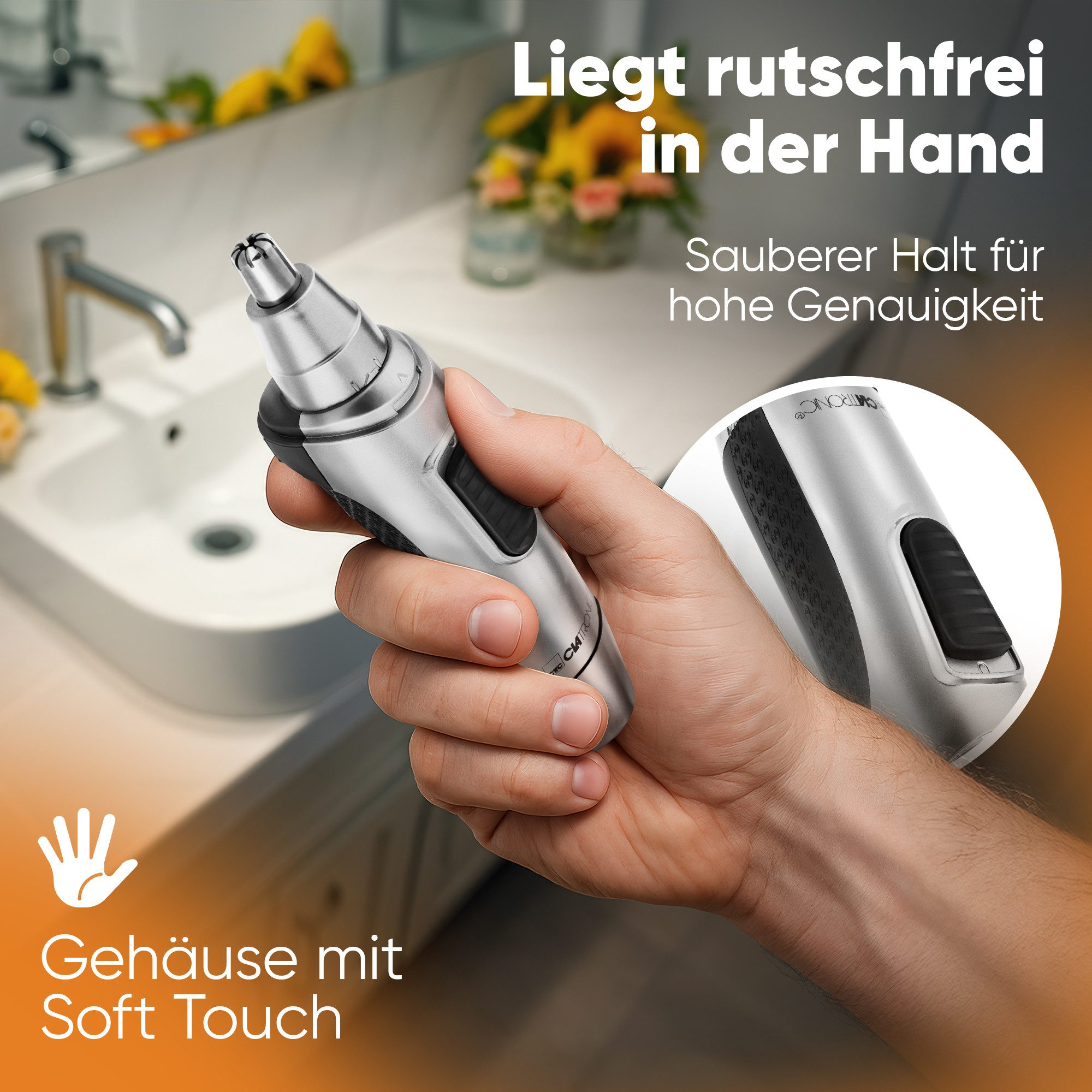 CLATRONIC Nasenhaartrimmer NE 3595, Nasenhaartrimmer, auch für Ohrhaare, mit Licht – Bild 4 von 5