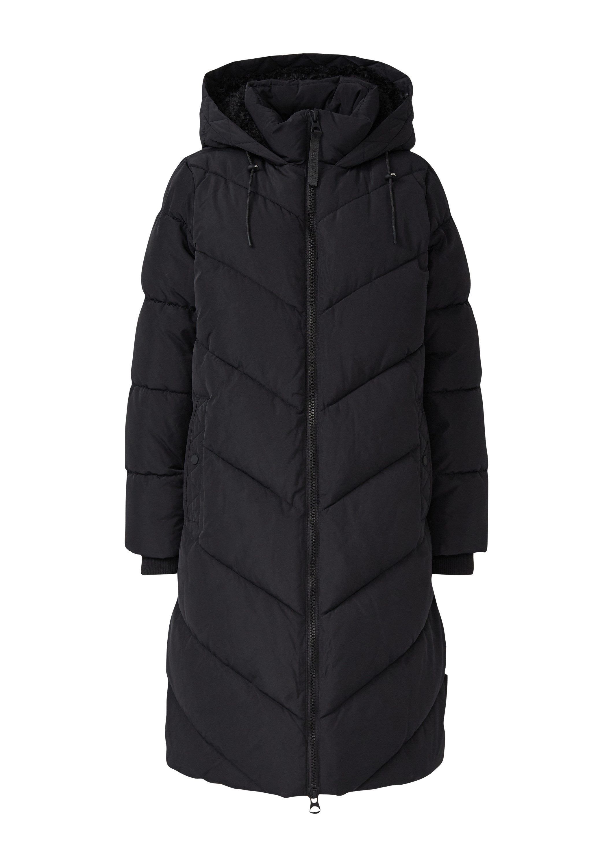 s.Oliver Wintermantel Outdoor-Mantel Steppmantel mit Teddyplüsch-Kapuze günstig online kaufen