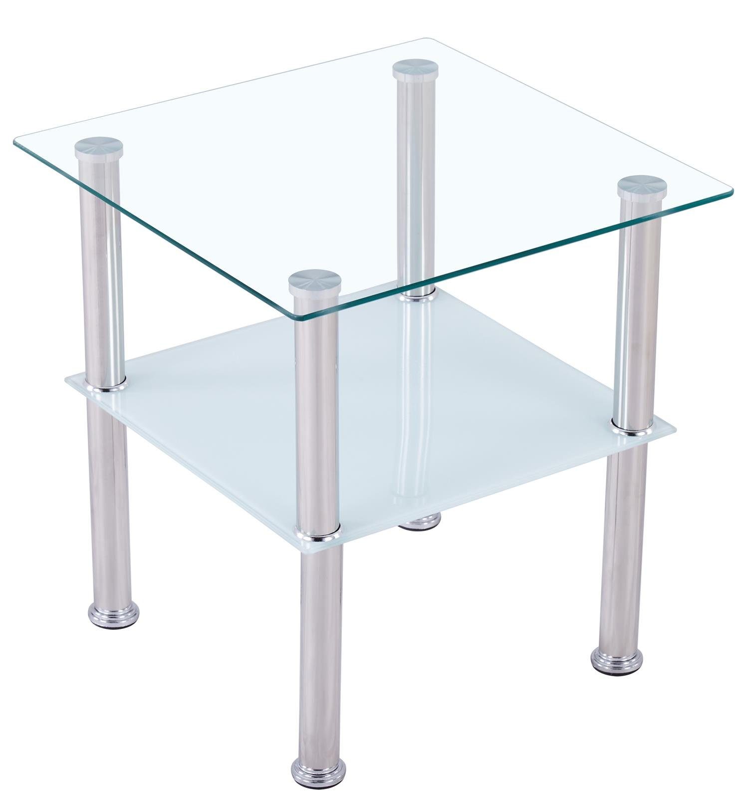 HOOZ Couchtisch Beistelltisch 40x40cm, sandierte Ablage - quadrat (1 Tisch), Höhe 47 cm