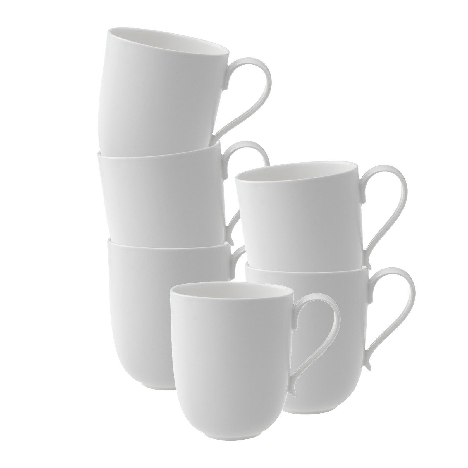 Villeroy & Boch Becher New Cottage Basic Latte Macchiato Becher 370 ml, 6-tlg., Porzellan