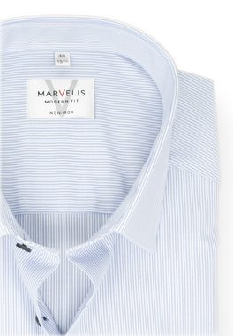 MARVELIS Kurzarmhemd Kurzarmhemd - Modern Fit - Gestreift - Bleu