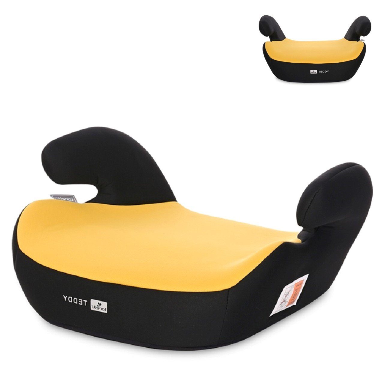 Lorelli Kindersitzerhöhung Sitzerhöhung Teddy Gruppe 2/3, bis: 36 kg, bis 12 Jahre (15 - 36kg) abnehmbarer Bezug gelb