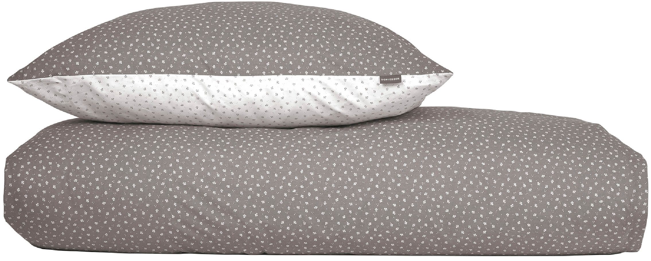 Schiesser Bettwäsche Millie aus weicher Baumwolle mit filigranen Blüten, Renforcé, 2 teilig, MADE IN GREEN by OEKO-TEX®