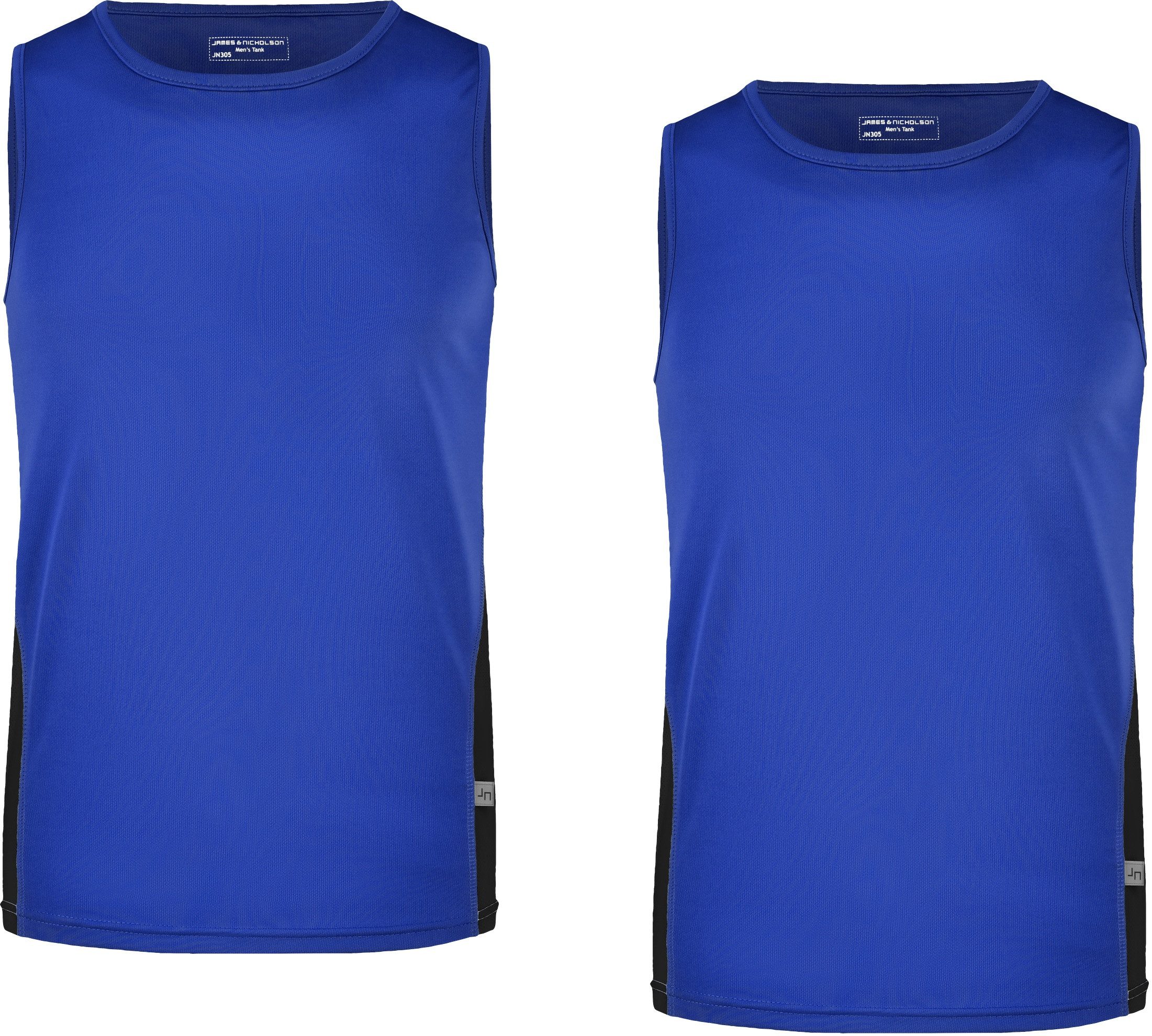 James & Nicholson Lauftop Doppelpack Herren Lauftop Topcool Tanktop mit Rundhalsausschnitt JN305 (Doppelpack, 2er-Pack) Atmungsaktiv, feuchtigkeitsregulierend und schnell trocknend