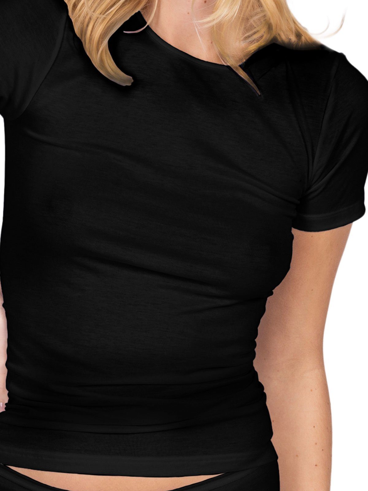 schwarz Von C. Halbarm 1-St) Nina (Stück, Motion nahtlos Damen Unterhemd Shirt