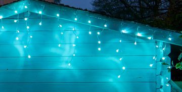 Northpoint LED-Lichterkette Eiszapfen Innen und Außen Timerfunktion 10m Kabel Vorhang Blau