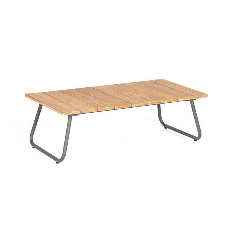 SonnenPartner Gartentisch Sonnenpartner Lounge-Tisch Woodland 140x70 cm Aluminium mit Teak