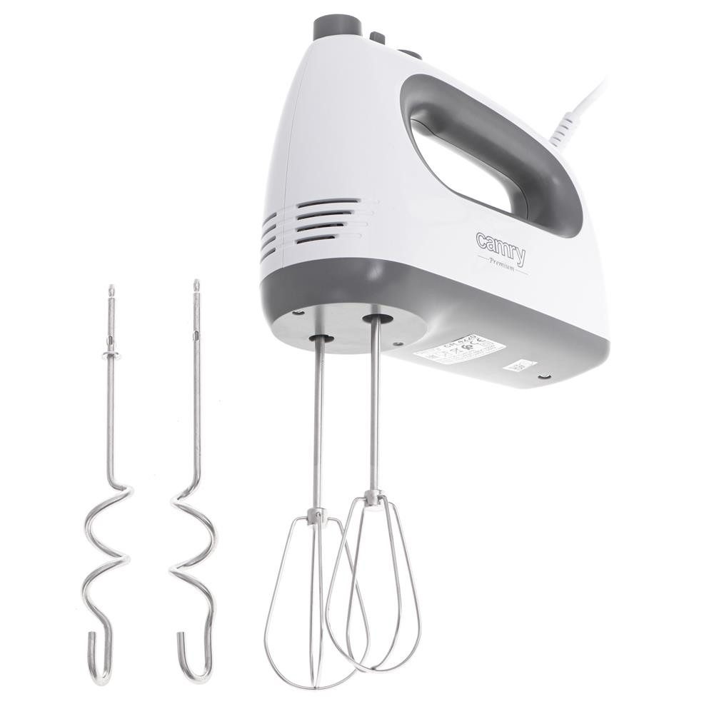Camry Handmixer CR 4220, 750 W, Handrührgerät mit Knethaken, Turbo Funktion, weiß