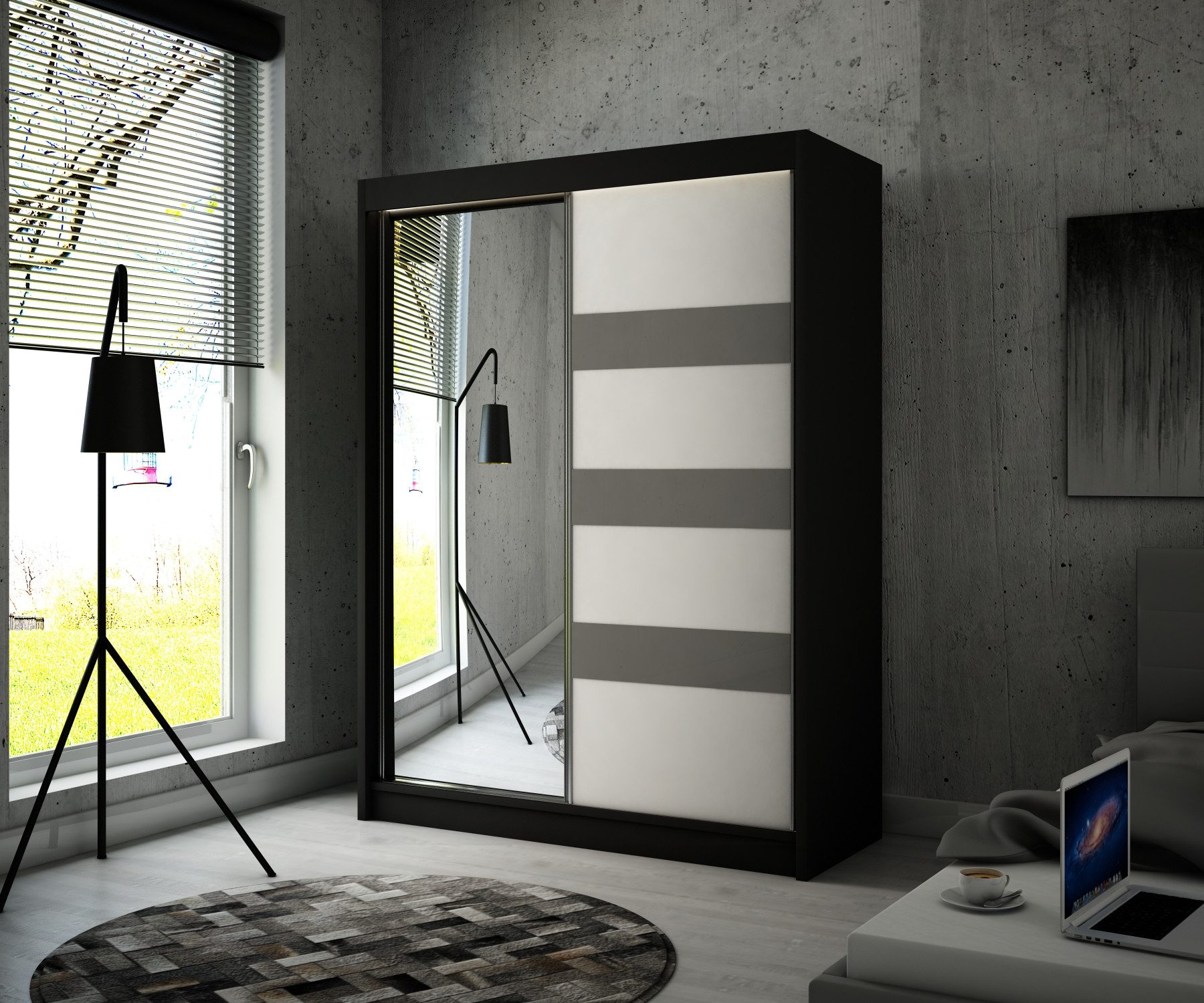 ALTDECOR Schiebetürenschrank LOSTE (Kleiderschrank Garderobenschrank mit günstig online kaufen