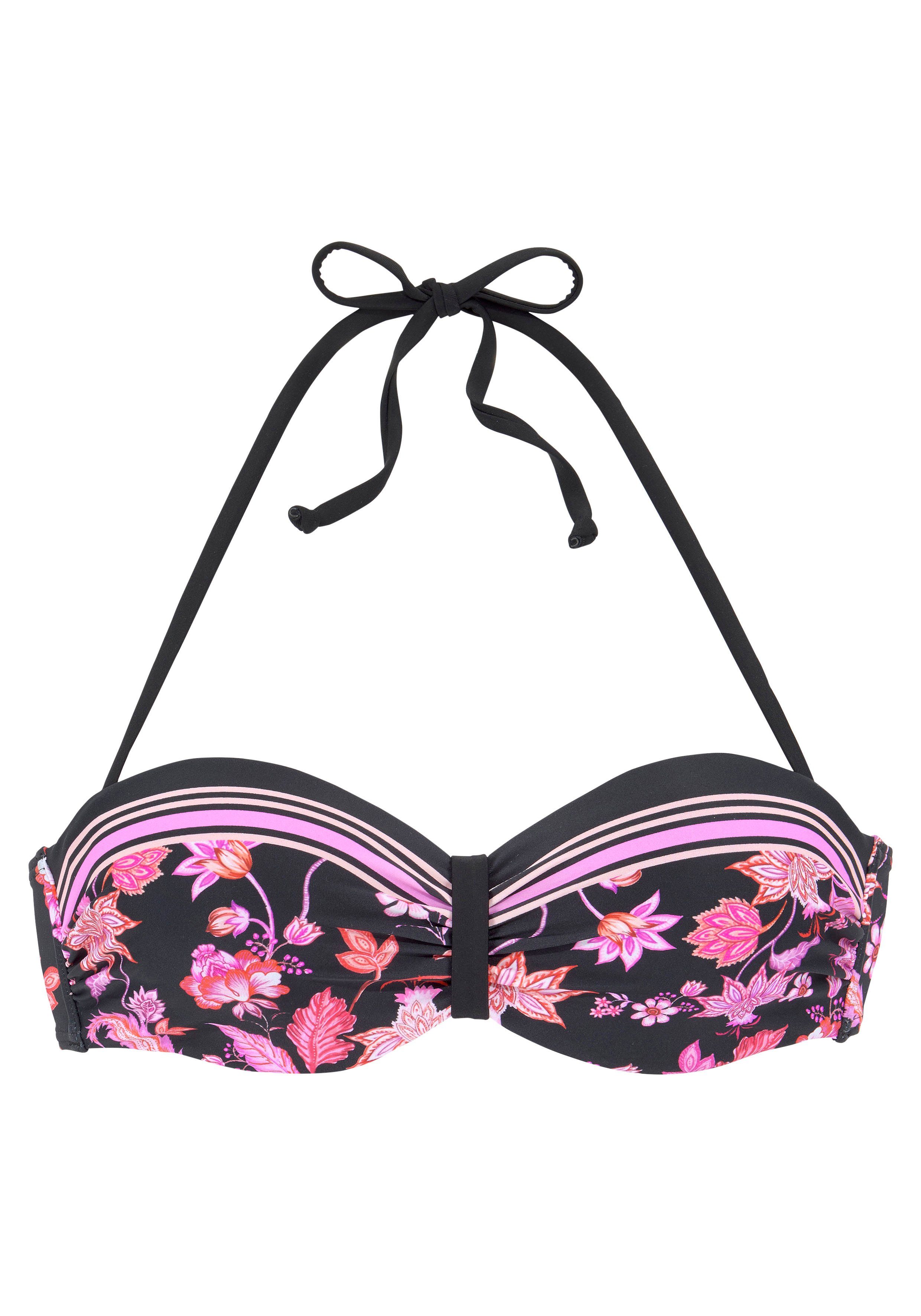 LASCANA Bügel-Bandeau-Bikini-Top Bohemian, mit platzierten Streifen günstig online kaufen