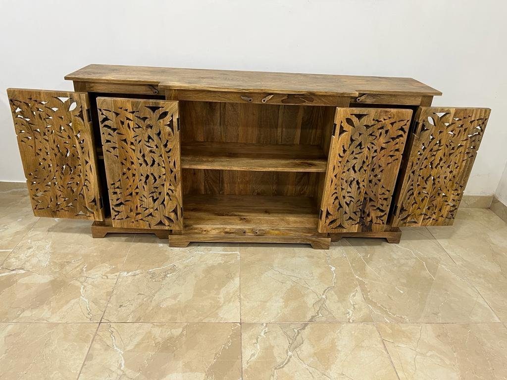 Handarbeit 180 Mira Galerie cm Unterschrank Natur Oriental Indien Sideboard