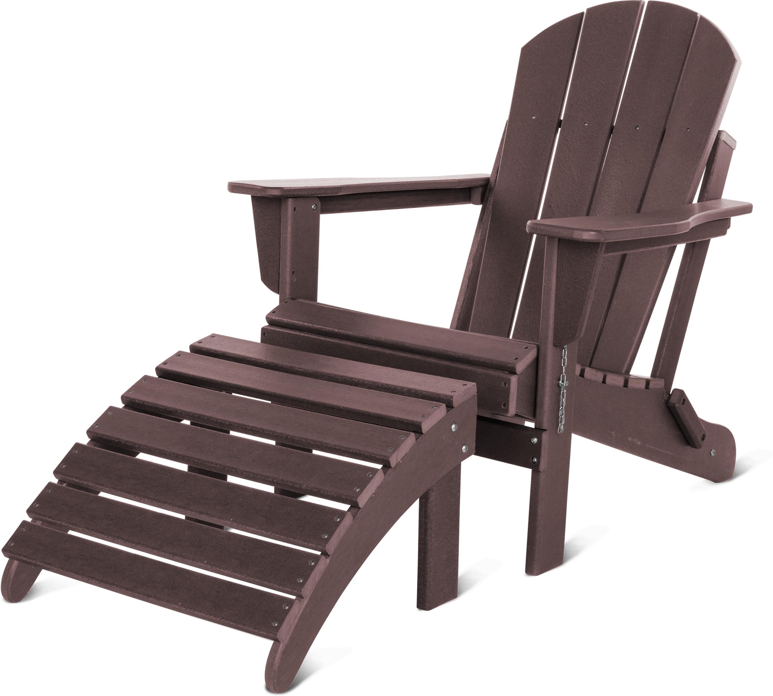 Aspero Gartenstuhl Gartenstuhl Adirondack mit Fußstütze, günstig online kaufen