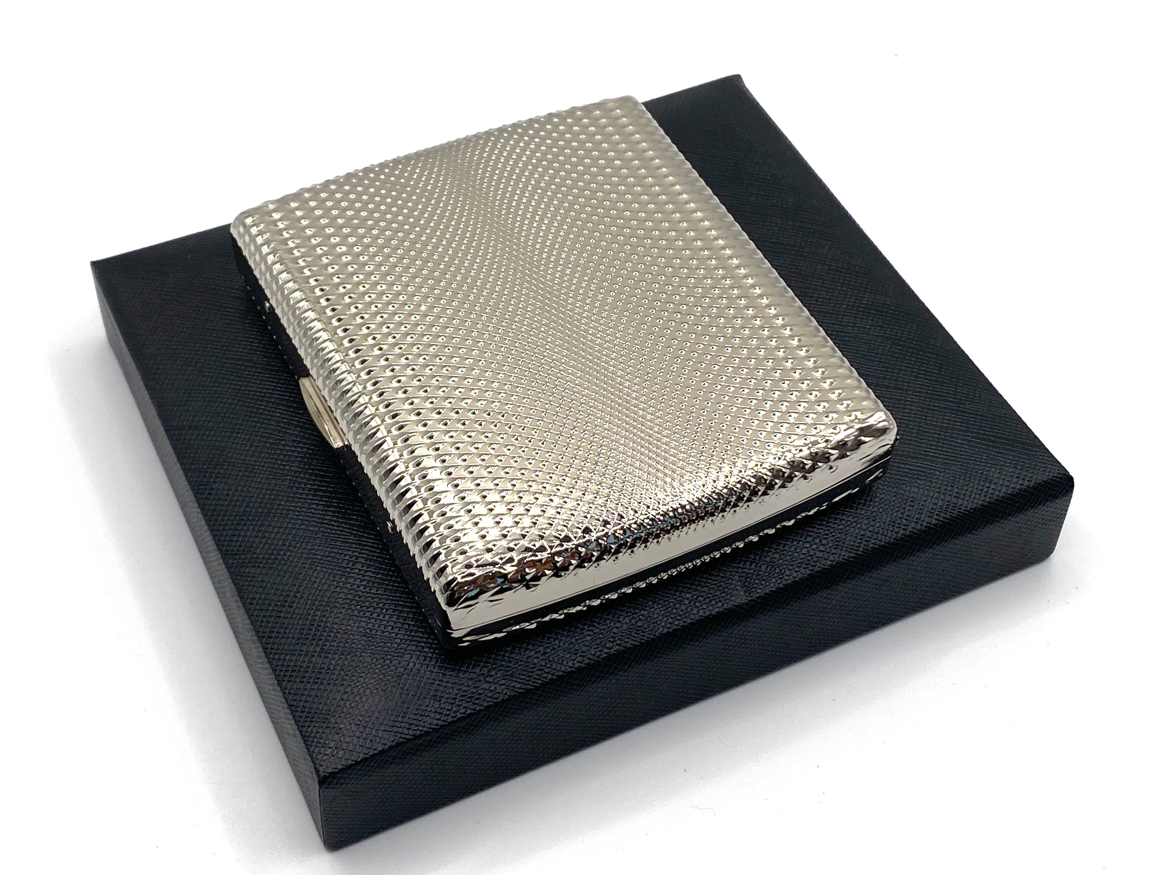 Jean Claude Bogenetui Zigarettenetui aus Metall Tropfen Reliefdesign 20 Kingsize